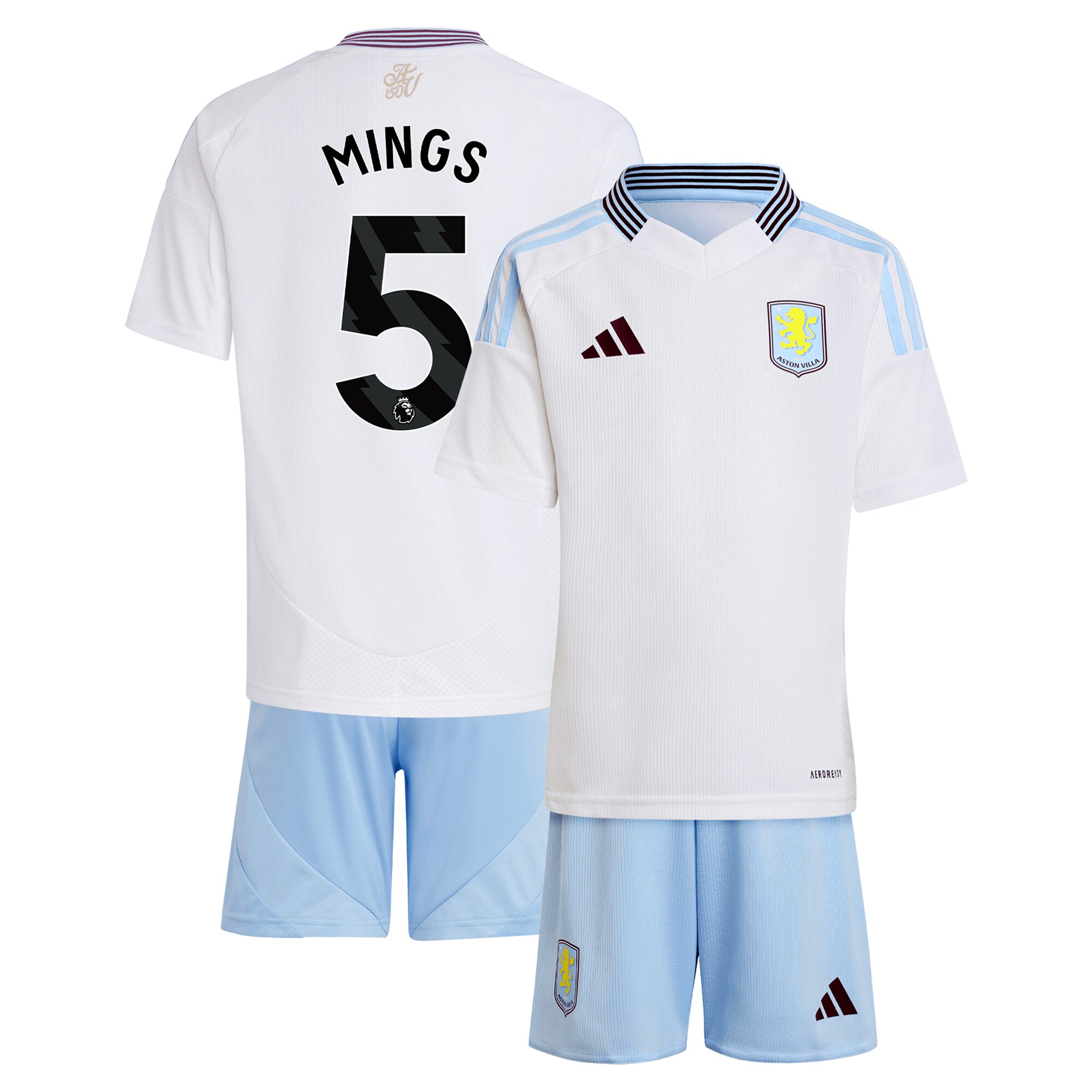 Aston Villa aston villa adidas away mini kit 2024-25 with mings 5 printing Collection | AVFC Jerseys & Fan Gear
