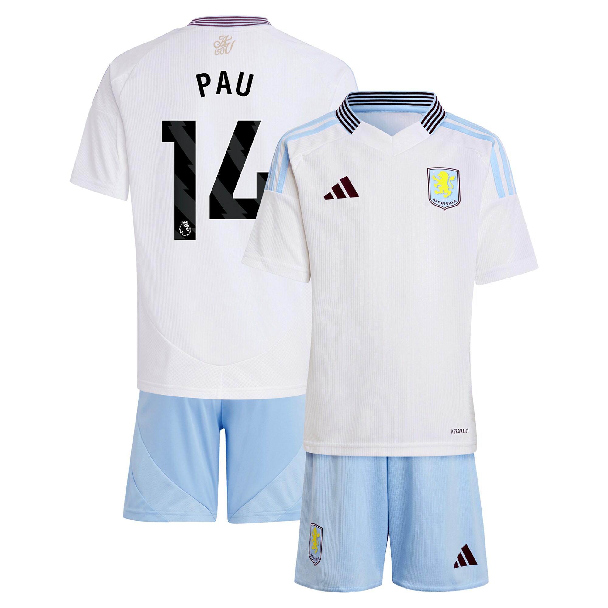 Aston Villa aston villa adidas away mini kit 2024-25 with pau 14 printing Collection | AVFC Jerseys & Fan Gear