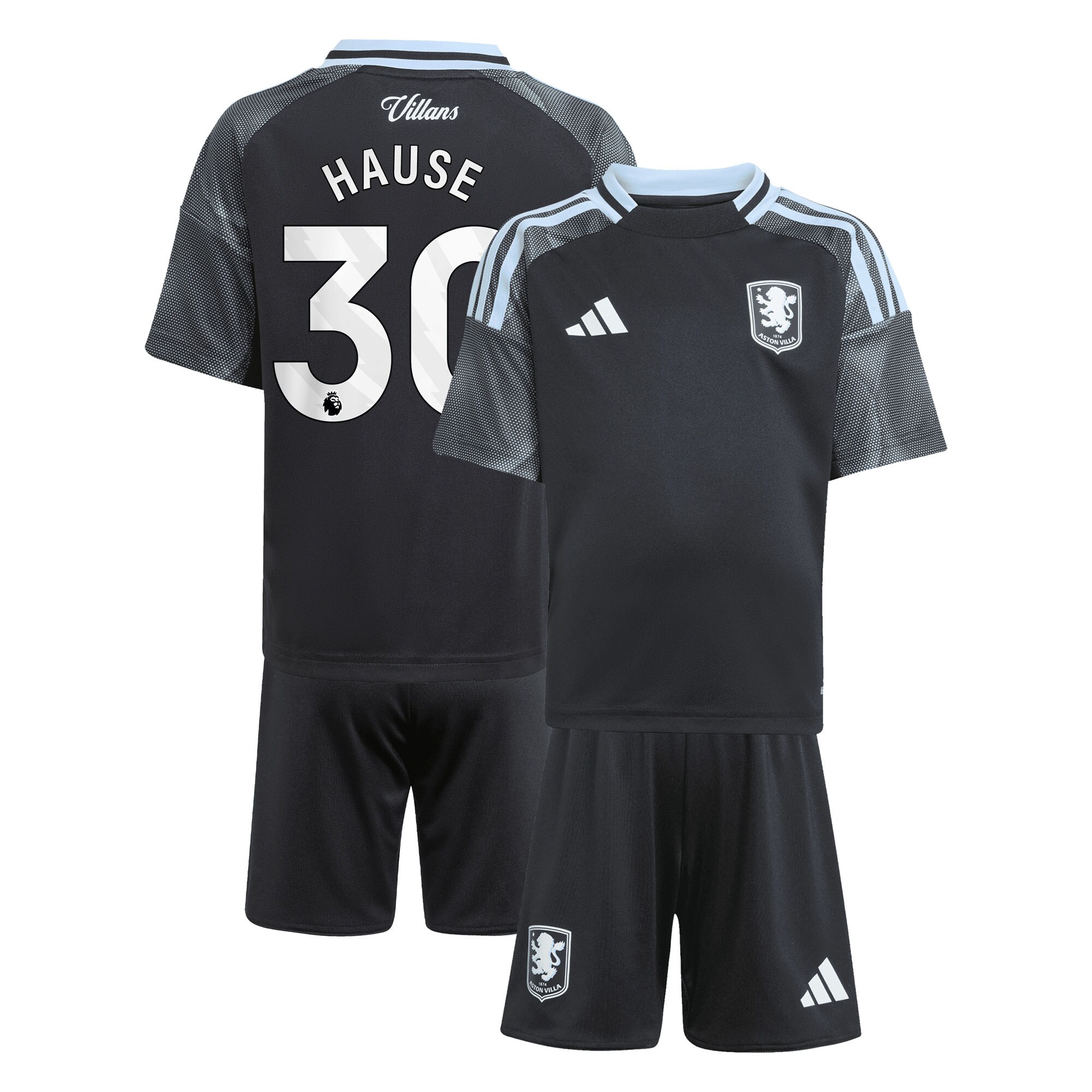 Aston Villa aston villa adidas away mini kit 2025-26 with hause 30 printing Collection | AVFC Jerseys & Fan Gear