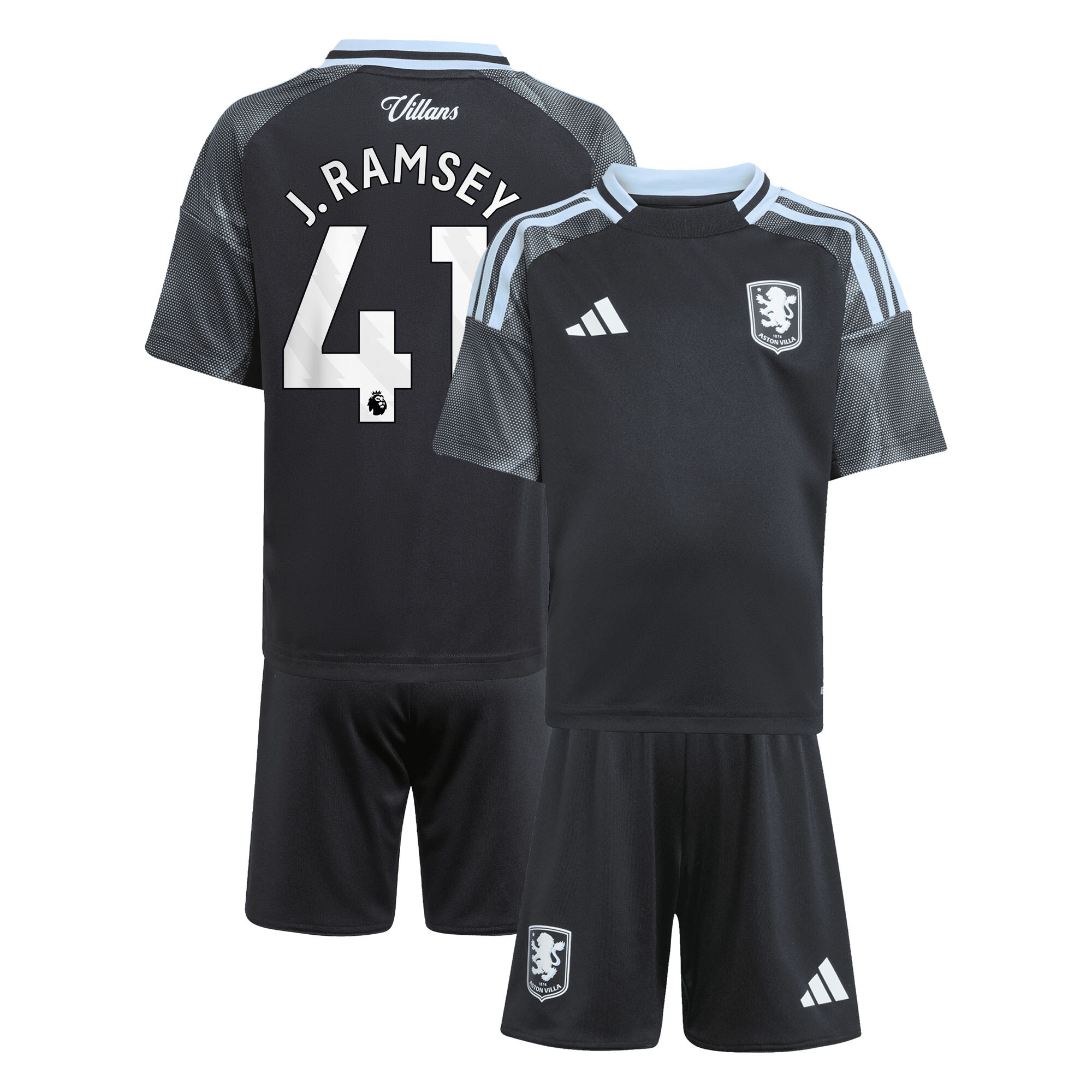 Aston Villa aston villa adidas away mini kit 2025-26 with j. ramsey 41 printing Collection | AVFC Jerseys & Fan Gear
