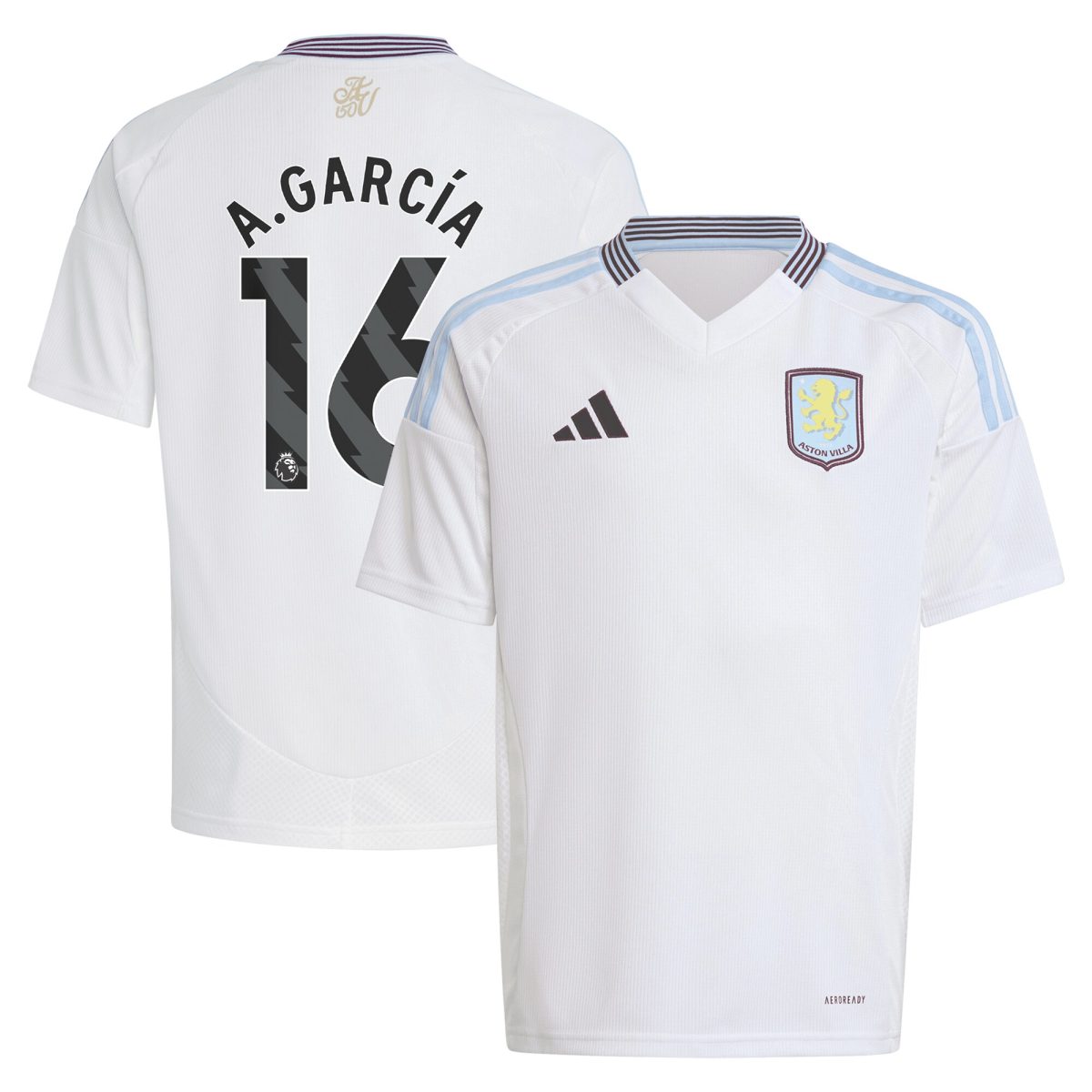 Aston Villa aston villa adidas away shirt 2024-25 – kids with a.garcía 16 printing Collection | AVFC Jerseys & Fan Gear