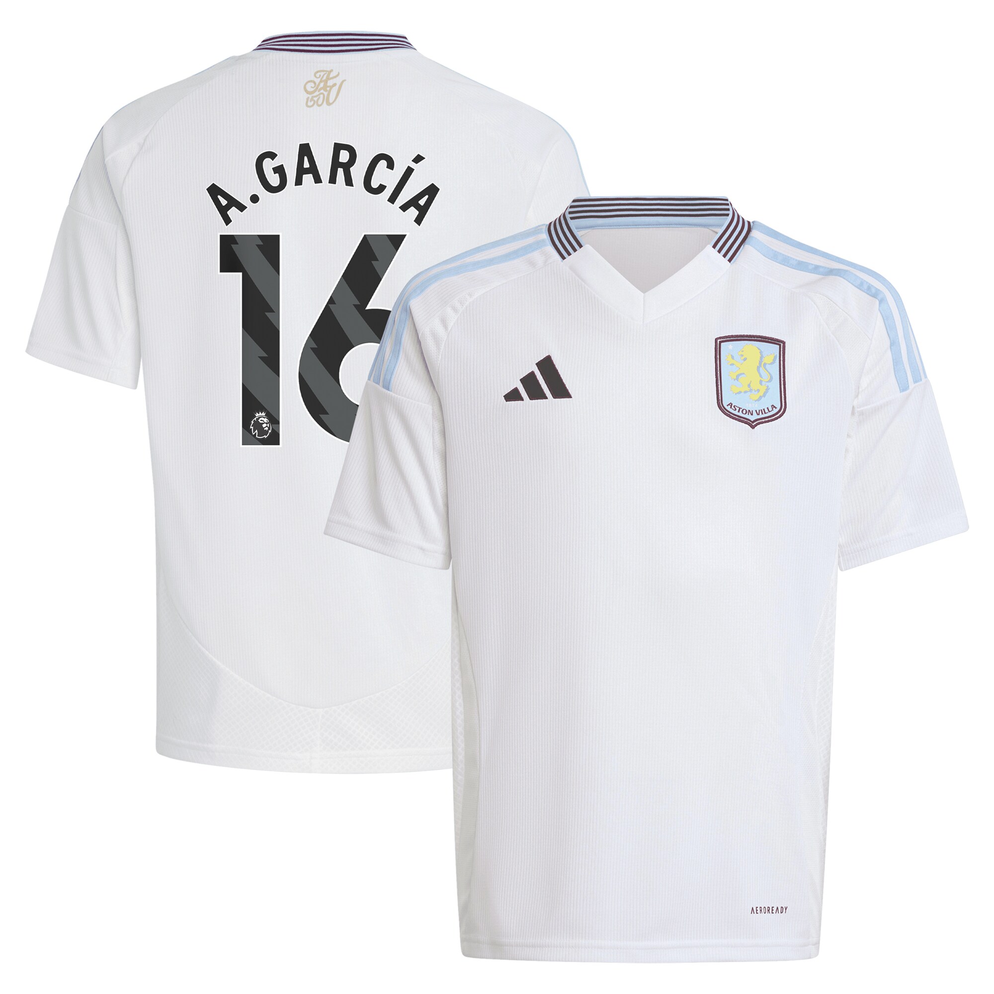 Aston Villa aston villa adidas away shirt 2024-25 – kids with a.garcía 16 printing Collection | AVFC Jerseys & Fan Gear