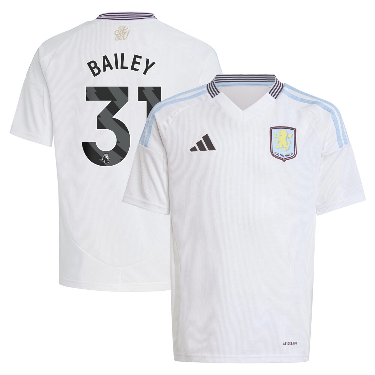 Aston Villa aston villa adidas away shirt 2024-25 – kids with bailey 31 printing Collection | AVFC Jerseys & Fan Gear