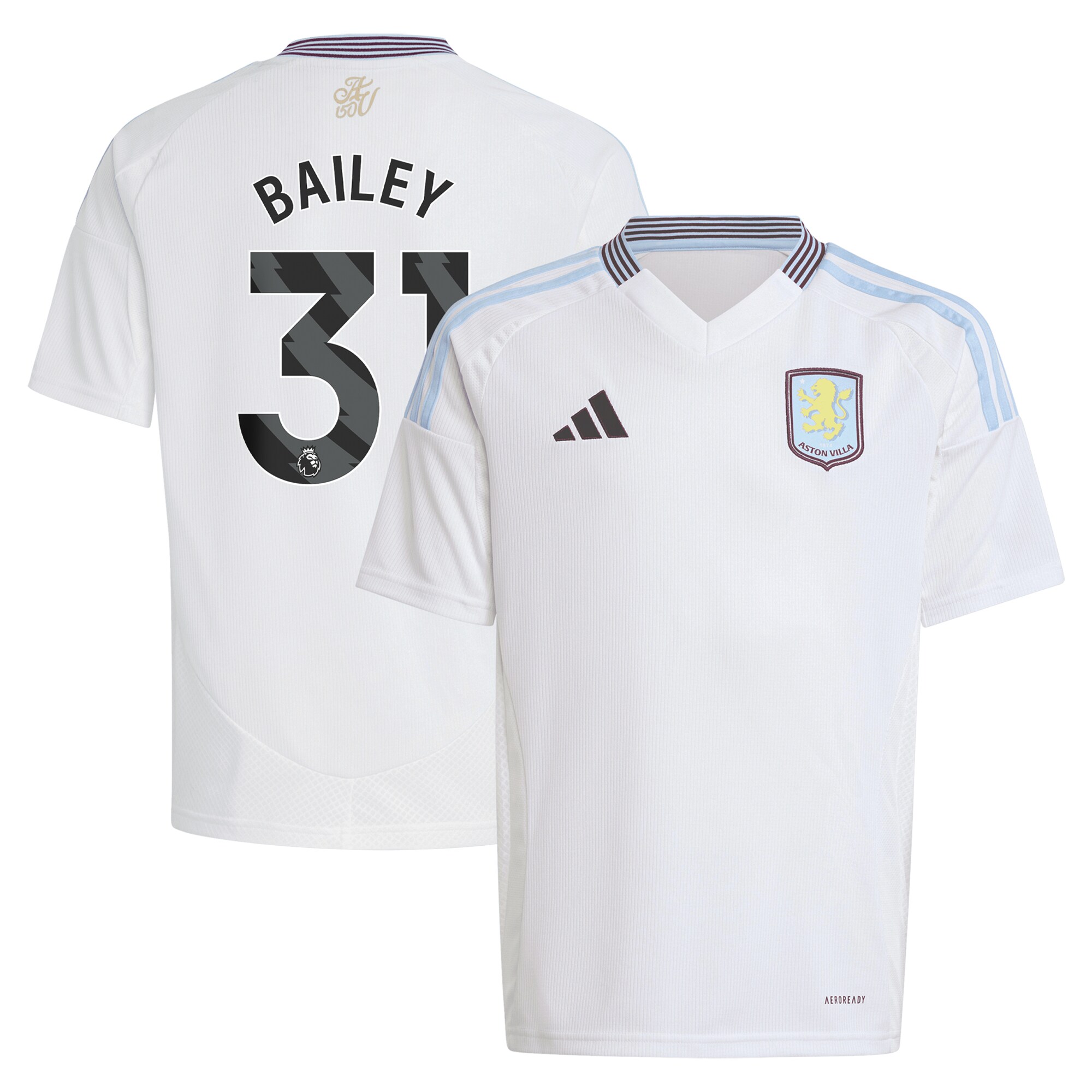Aston Villa aston villa adidas away shirt 2024-25 – kids with bailey 31 printing Collection | AVFC Jerseys & Fan Gear