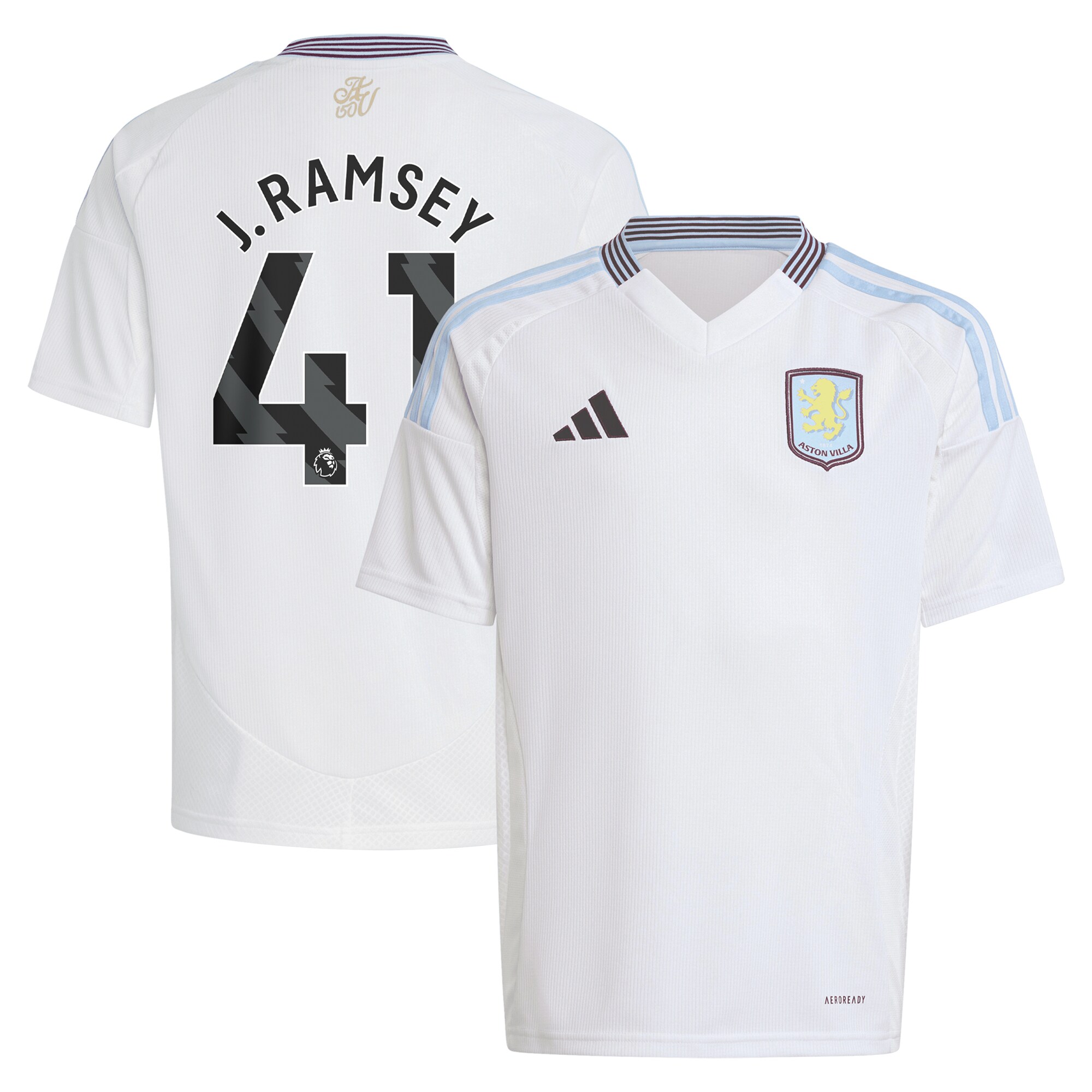 Aston Villa aston villa adidas away shirt 2024-25 – kids with j. ramsey 41 printing Collection | AVFC Jerseys & Fan Gear