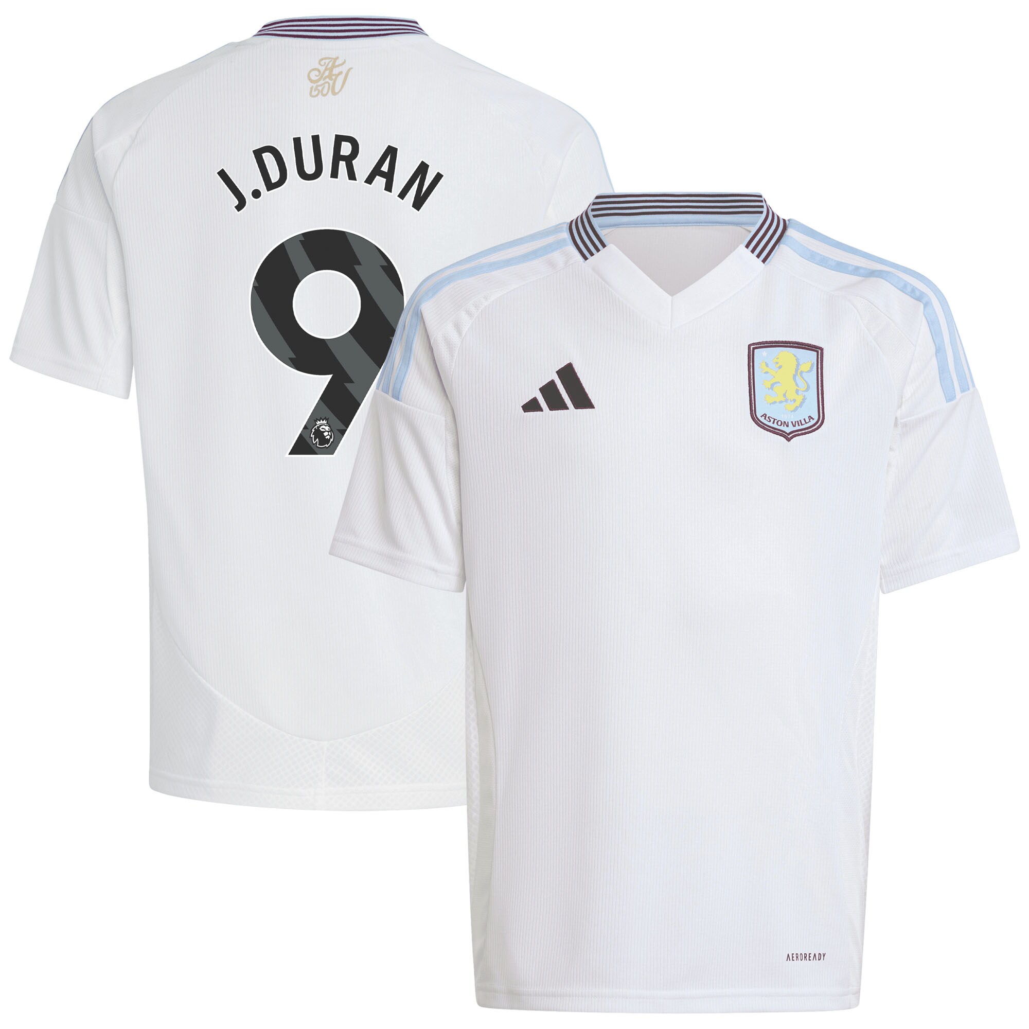 Aston Villa aston villa adidas away shirt 2024-25 – kids with j.duran 9 printing Collection | AVFC Jerseys & Fan Gear
