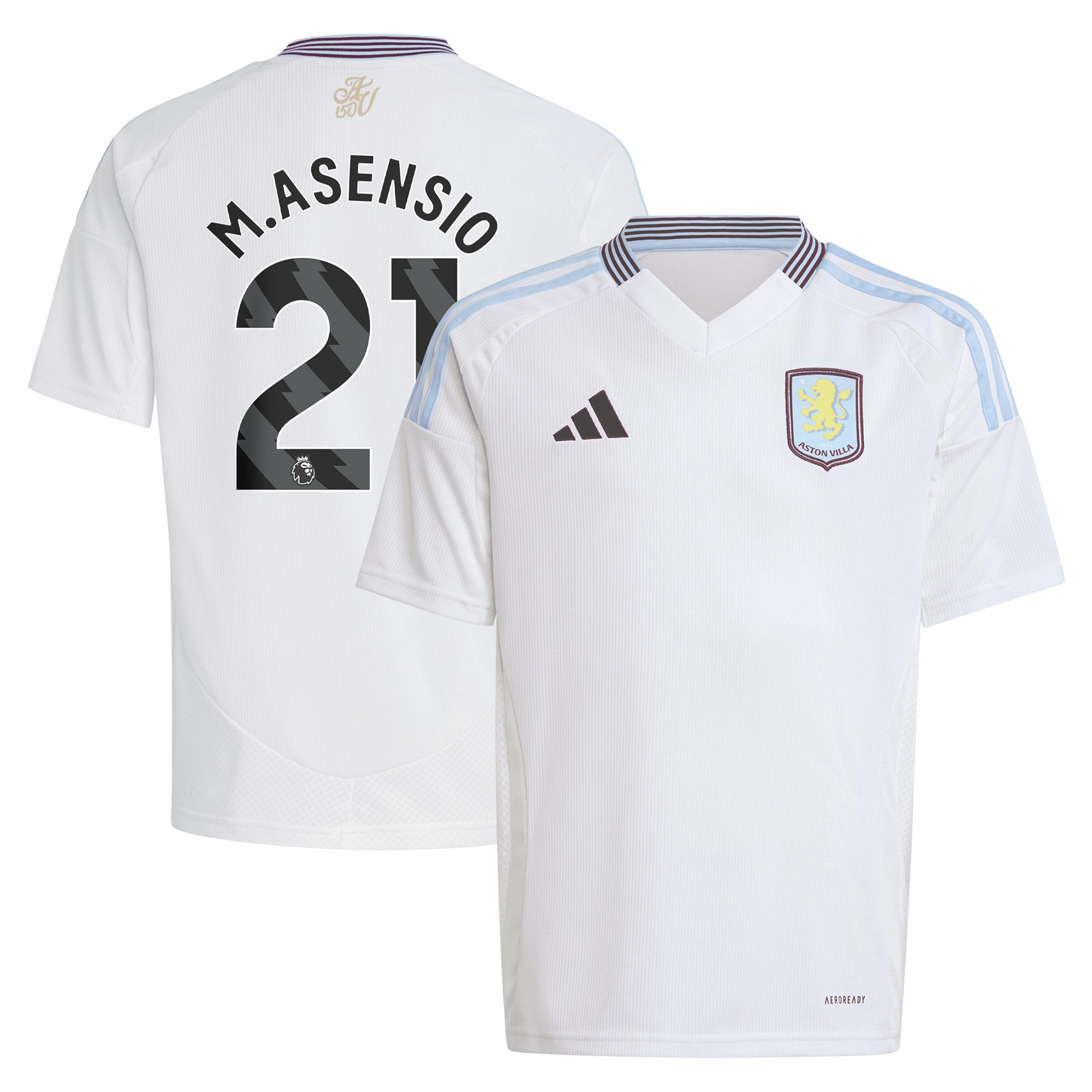 Aston Villa aston villa adidas away shirt 2024-25 – kids with m.asensio 21 printing Collection | AVFC Jerseys & Fan Gear