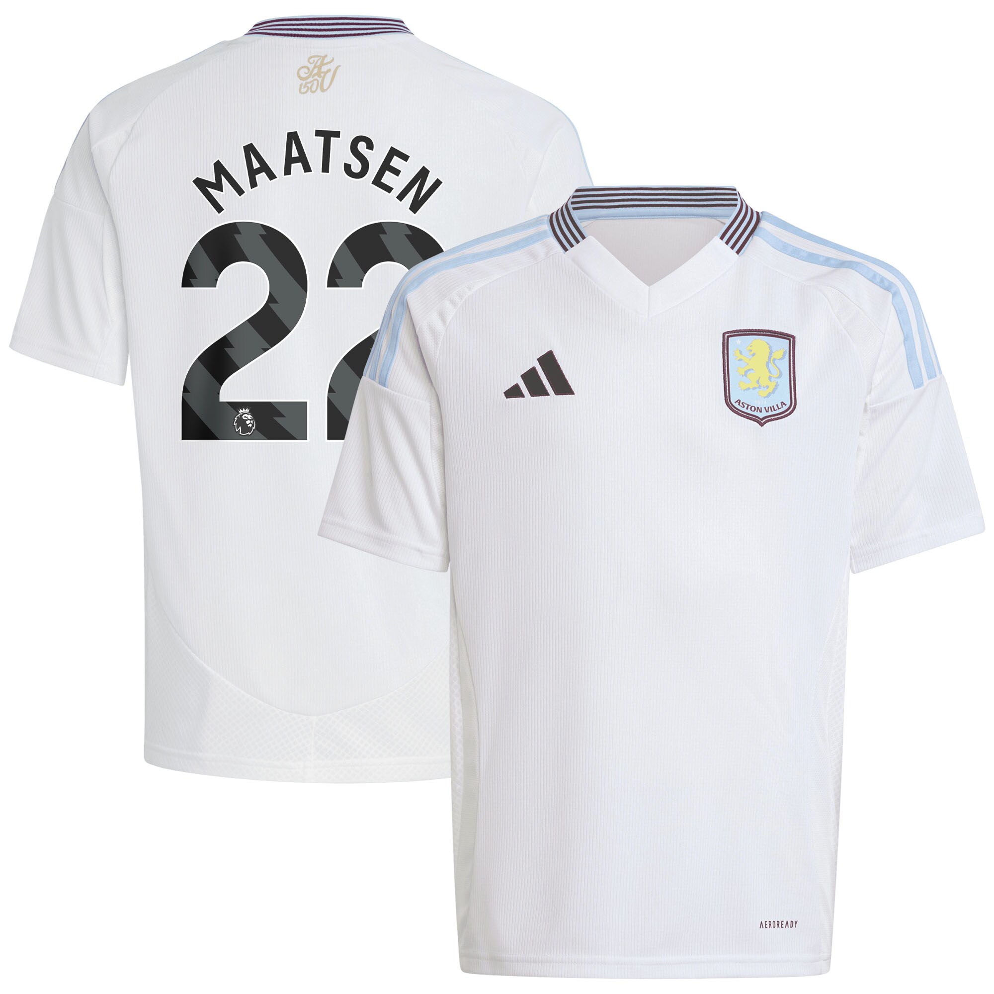 Aston Villa aston villa adidas away shirt 2024-25 – kids with maatsen 22 printing Collection | AVFC Jerseys & Fan Gear