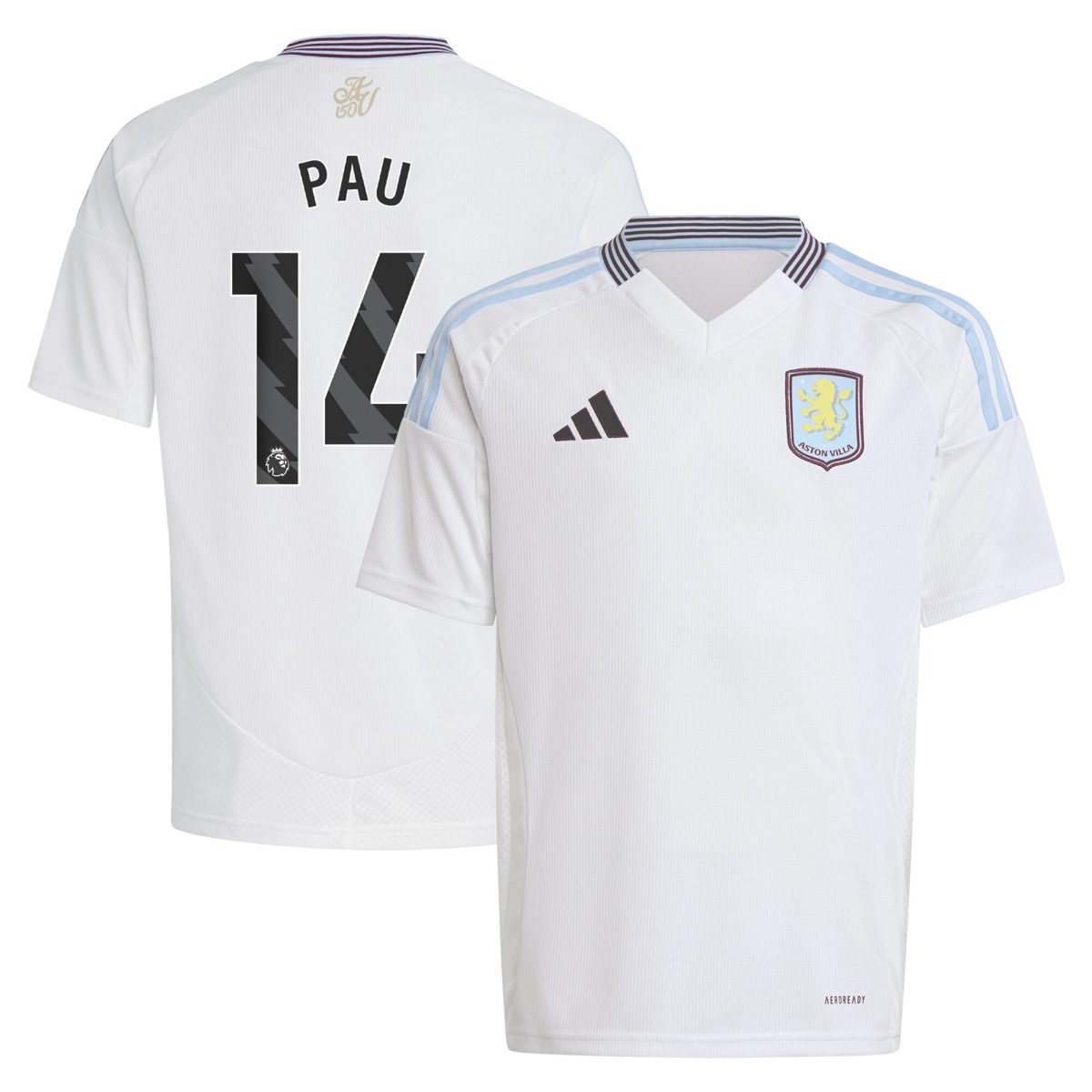 Aston Villa aston villa adidas away shirt 2024-25 – kids with pau 14 printing Collection | AVFC Jerseys & Fan Gear