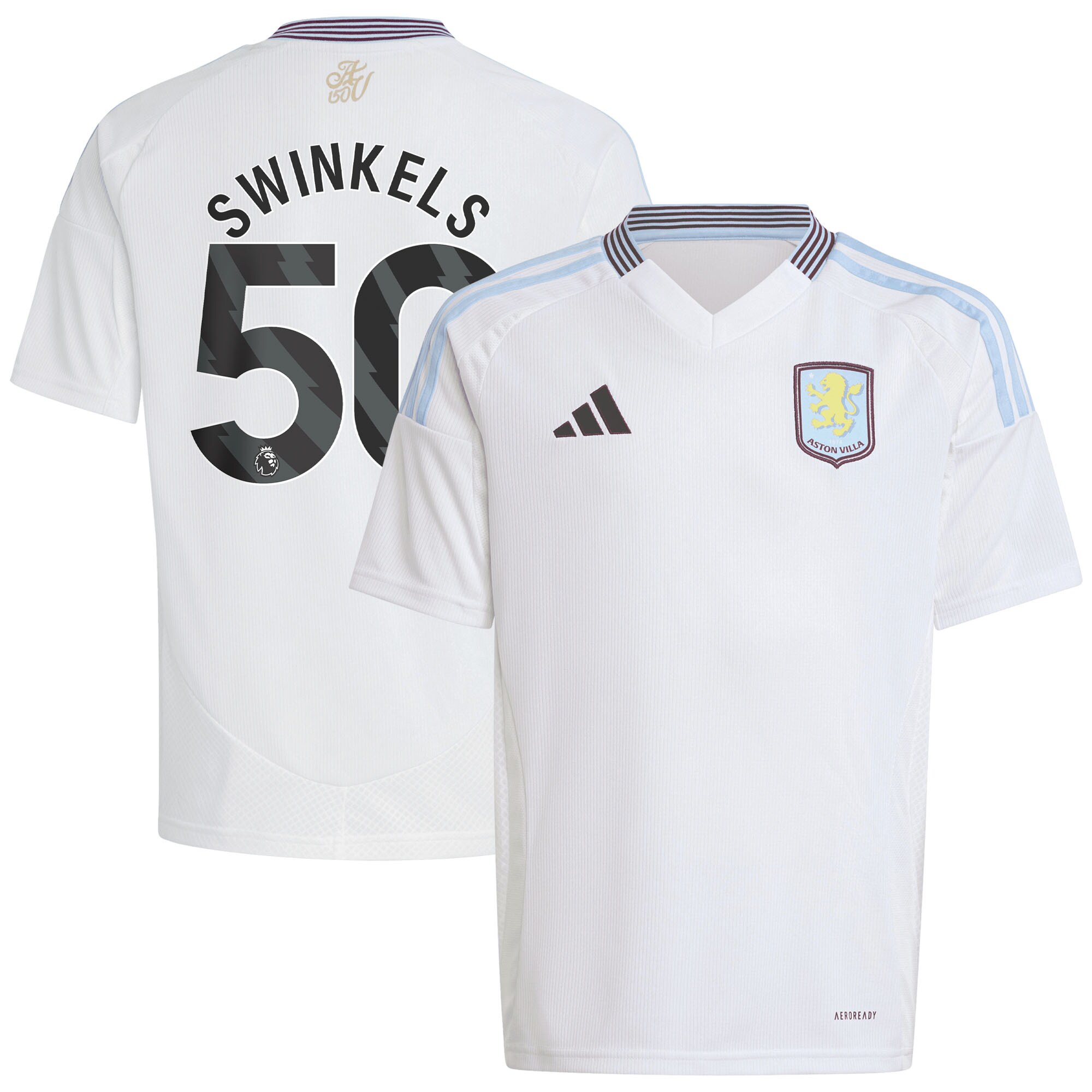 Aston Villa aston villa adidas away shirt 2024-25 – kids with swinkels 50 printing Collection | AVFC Jerseys & Fan Gear