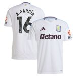 Aston Villa aston villa adidas away shirt 2024-25 with a.garcía 16 printing Collection | AVFC Jerseys & Fan Gear