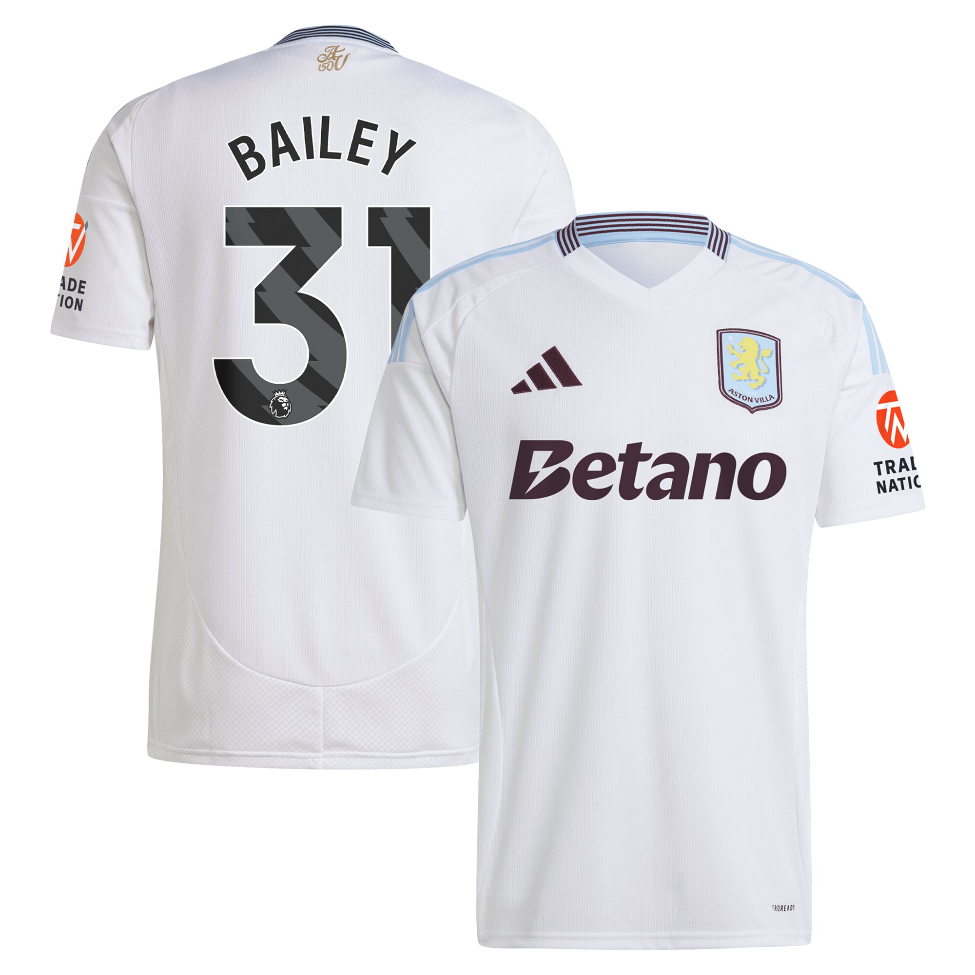 Aston Villa aston villa adidas away shirt 2024-25 with bailey 31 printing Collection | AVFC Jerseys & Fan Gear