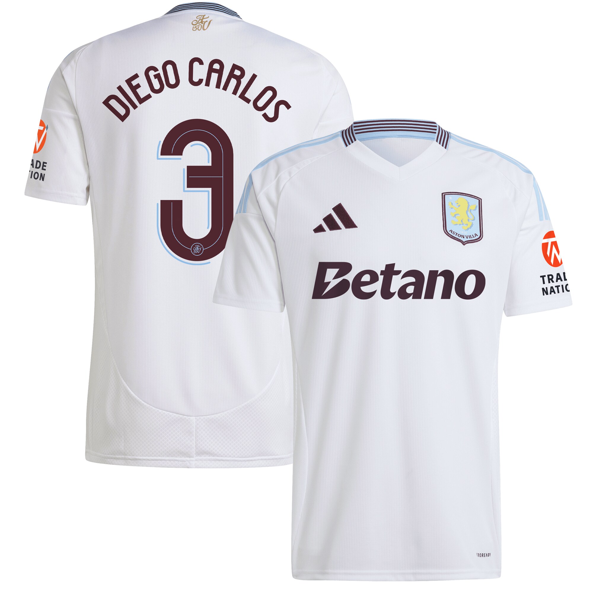 Aston Villa aston villa adidas away shirt 2024-25 with diego carlos 3 cup printing Collection | AVFC Jerseys & Fan Gear