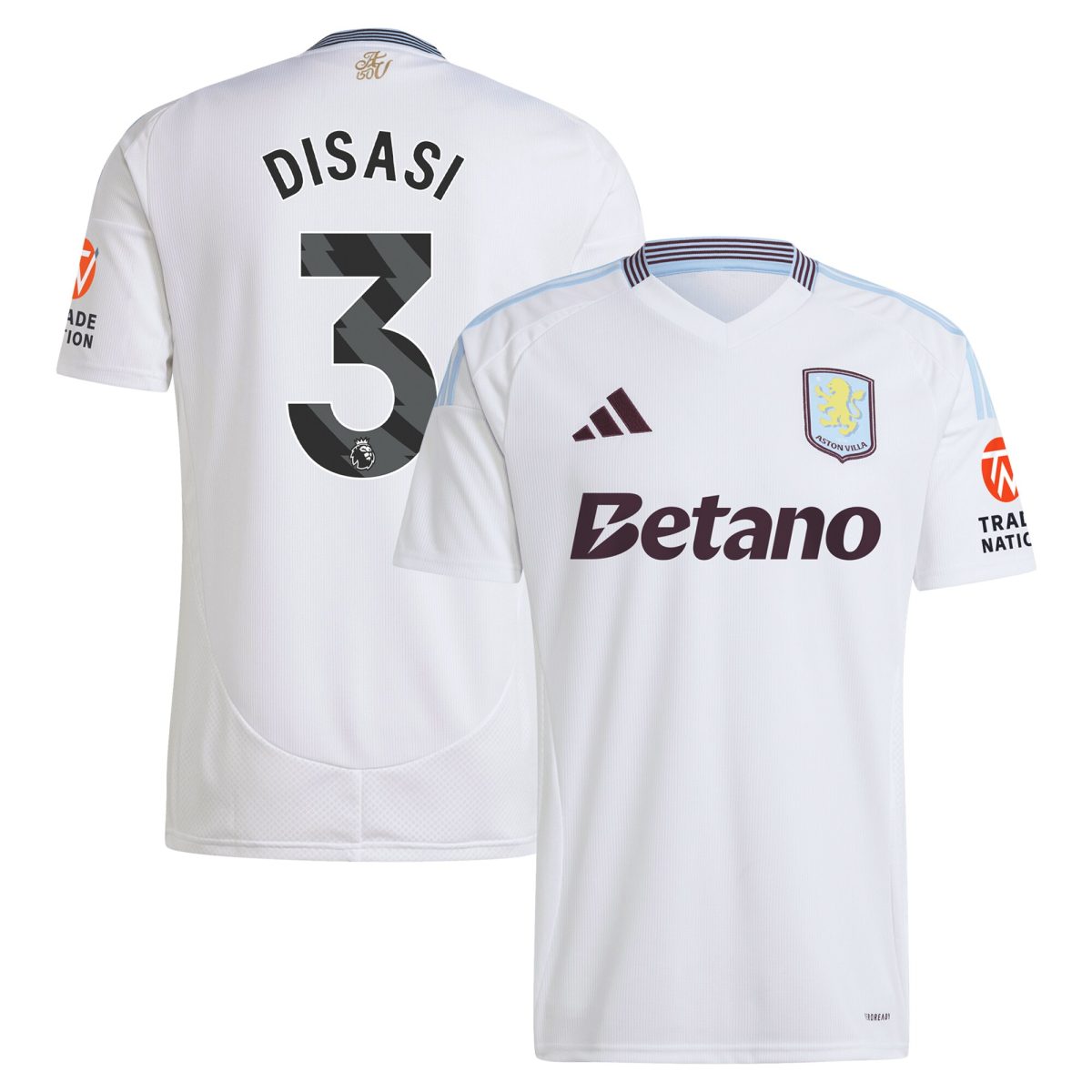 Aston Villa aston villa adidas away shirt 2024-25 with disasi 3 printing Collection | AVFC Jerseys & Fan Gear