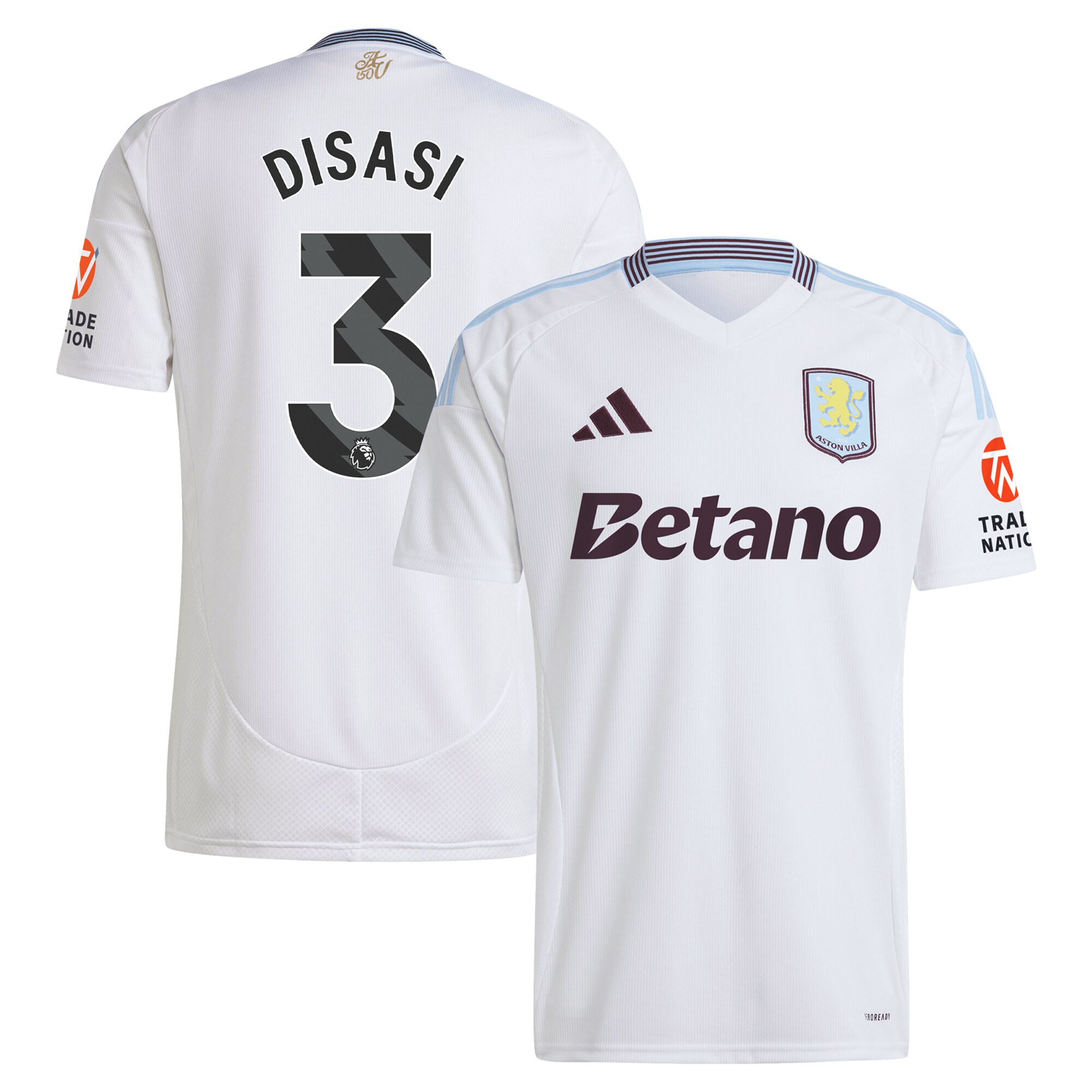 Aston Villa aston villa adidas away shirt 2024-25 with disasi 3 printing Collection | AVFC Jerseys & Fan Gear