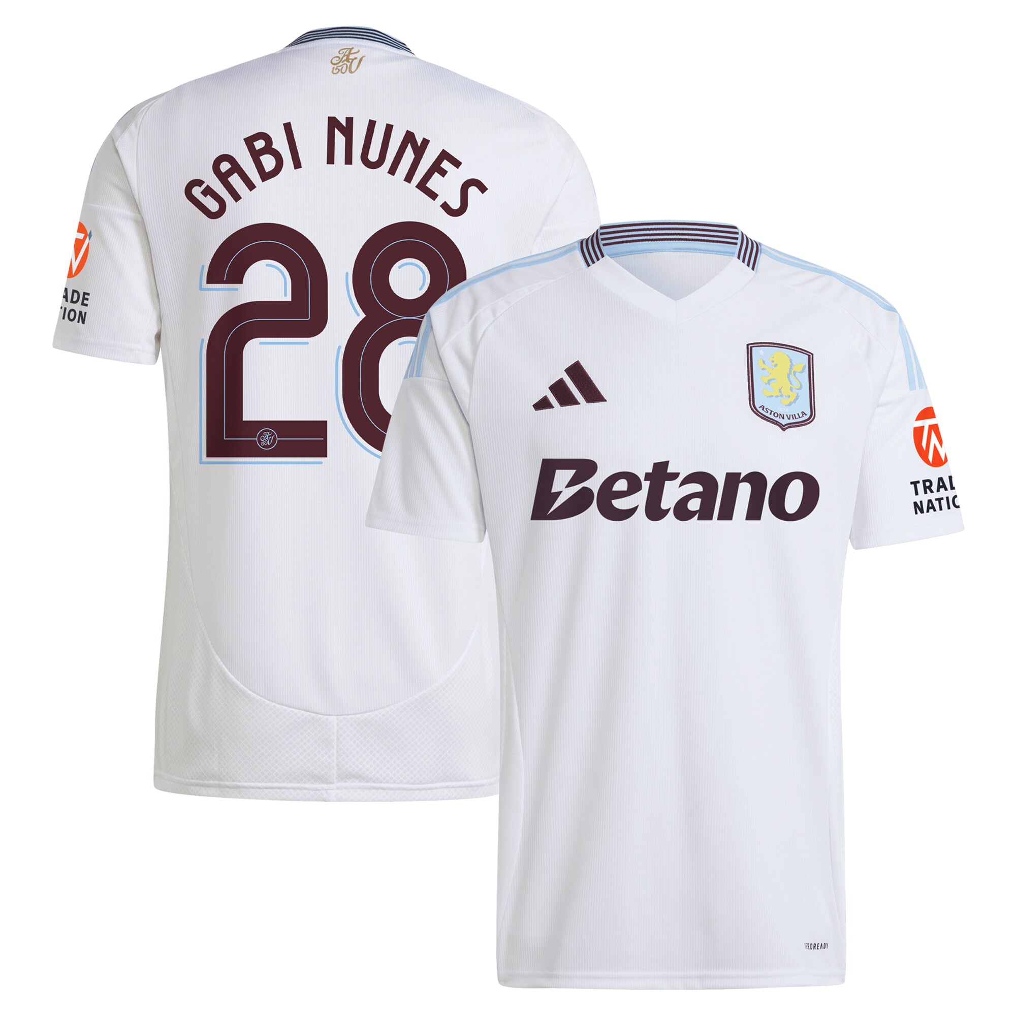 Aston Villa aston villa adidas away shirt 2024-25 with gabi nunes 28 cup printing Collection | AVFC Jerseys & Fan Gear