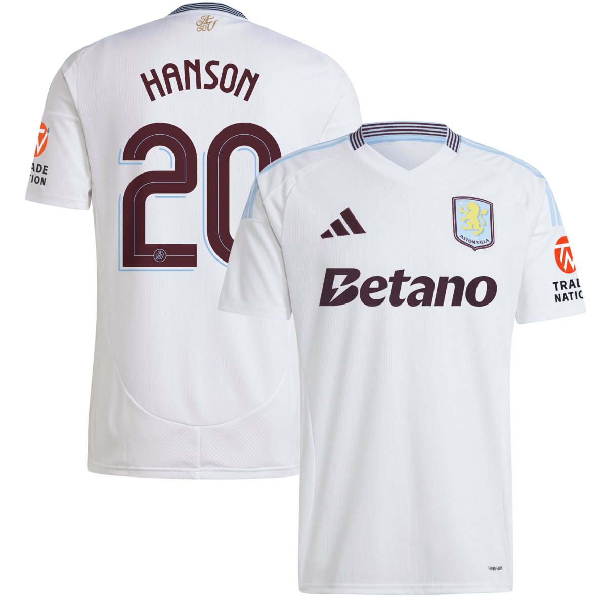Aston Villa aston villa adidas away shirt 2024-25 with hanson 20 cup printing Collection | AVFC Jerseys & Fan Gear