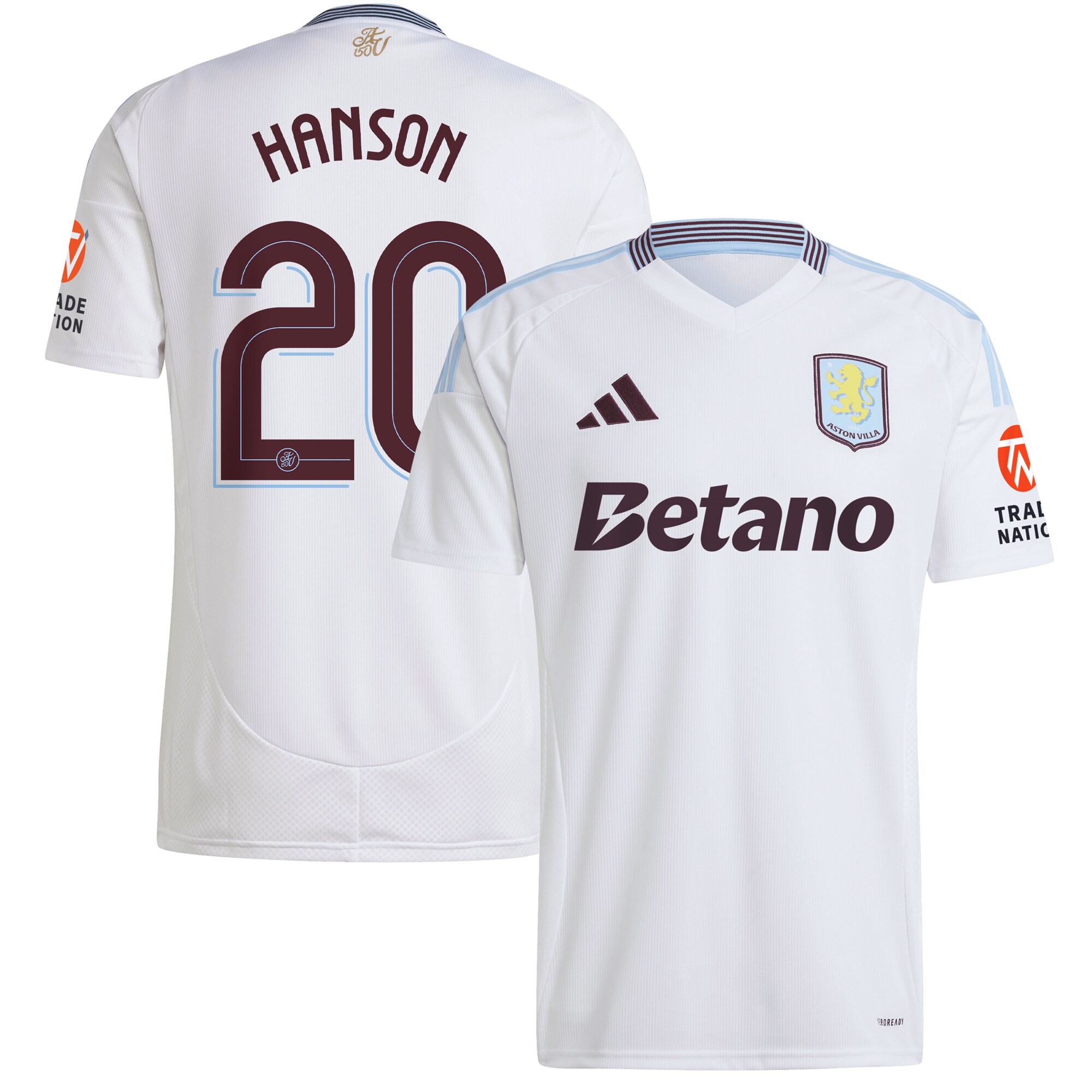 Aston Villa aston villa adidas away shirt 2024-25 with hanson 20 cup printing Collection | AVFC Jerseys & Fan Gear