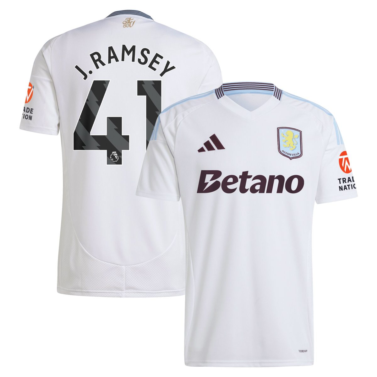 Aston Villa aston villa adidas away shirt 2024-25 with j. ramsey 41 printing Collection | AVFC Jerseys & Fan Gear