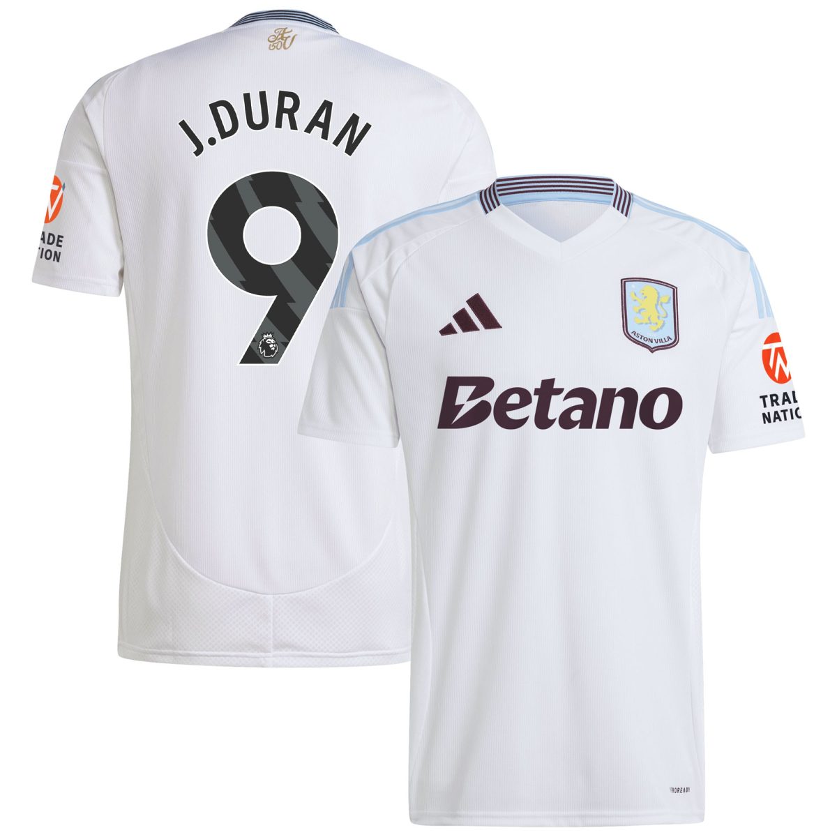 Aston Villa aston villa adidas away shirt 2024-25 with j.duran 9 printing Collection | AVFC Jerseys & Fan Gear