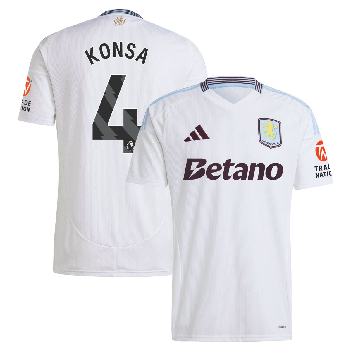 Aston Villa aston villa adidas away shirt 2024-25 with konsa 4 printing Collection | AVFC Jerseys & Fan Gear