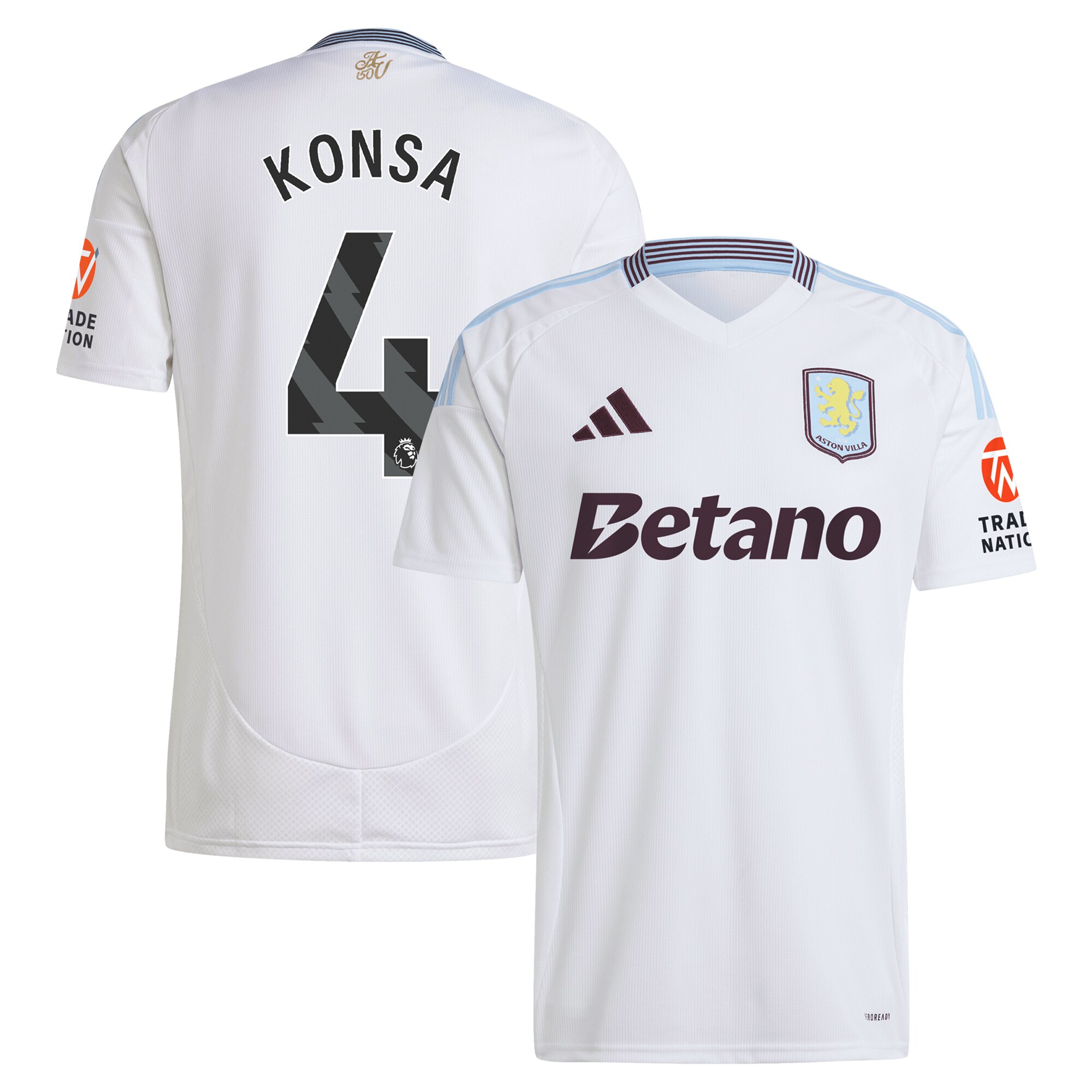 Aston Villa aston villa adidas away shirt 2024-25 with konsa 4 printing Collection | AVFC Jerseys & Fan Gear