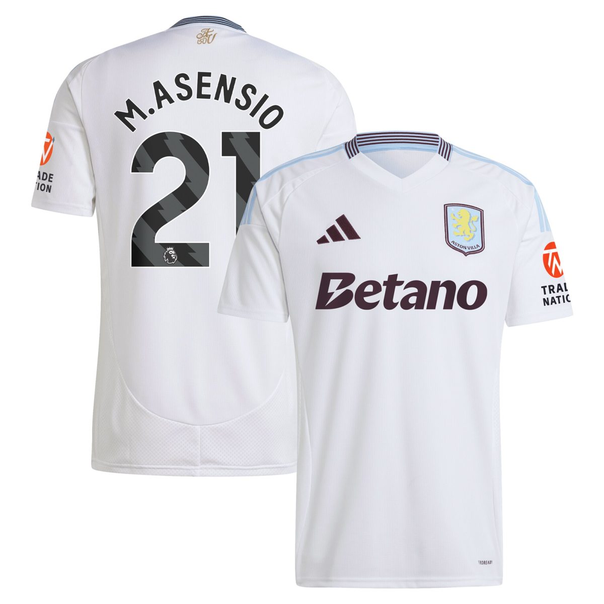 Aston Villa aston villa adidas away shirt 2024-25 with m.asensio 21 printing Collection | AVFC Jerseys & Fan Gear