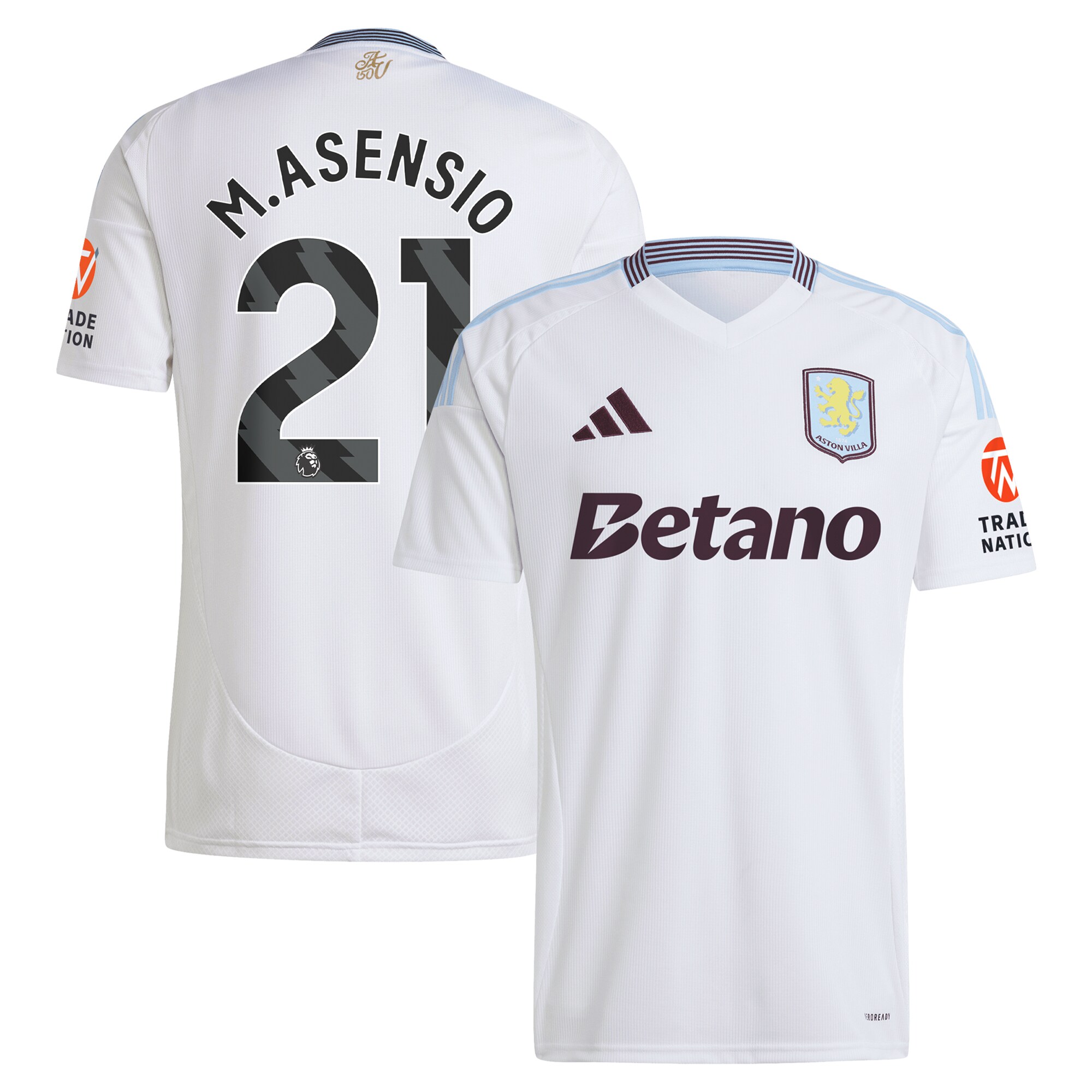 Aston Villa aston villa adidas away shirt 2024-25 with m.asensio 21 printing Collection | AVFC Jerseys & Fan Gear