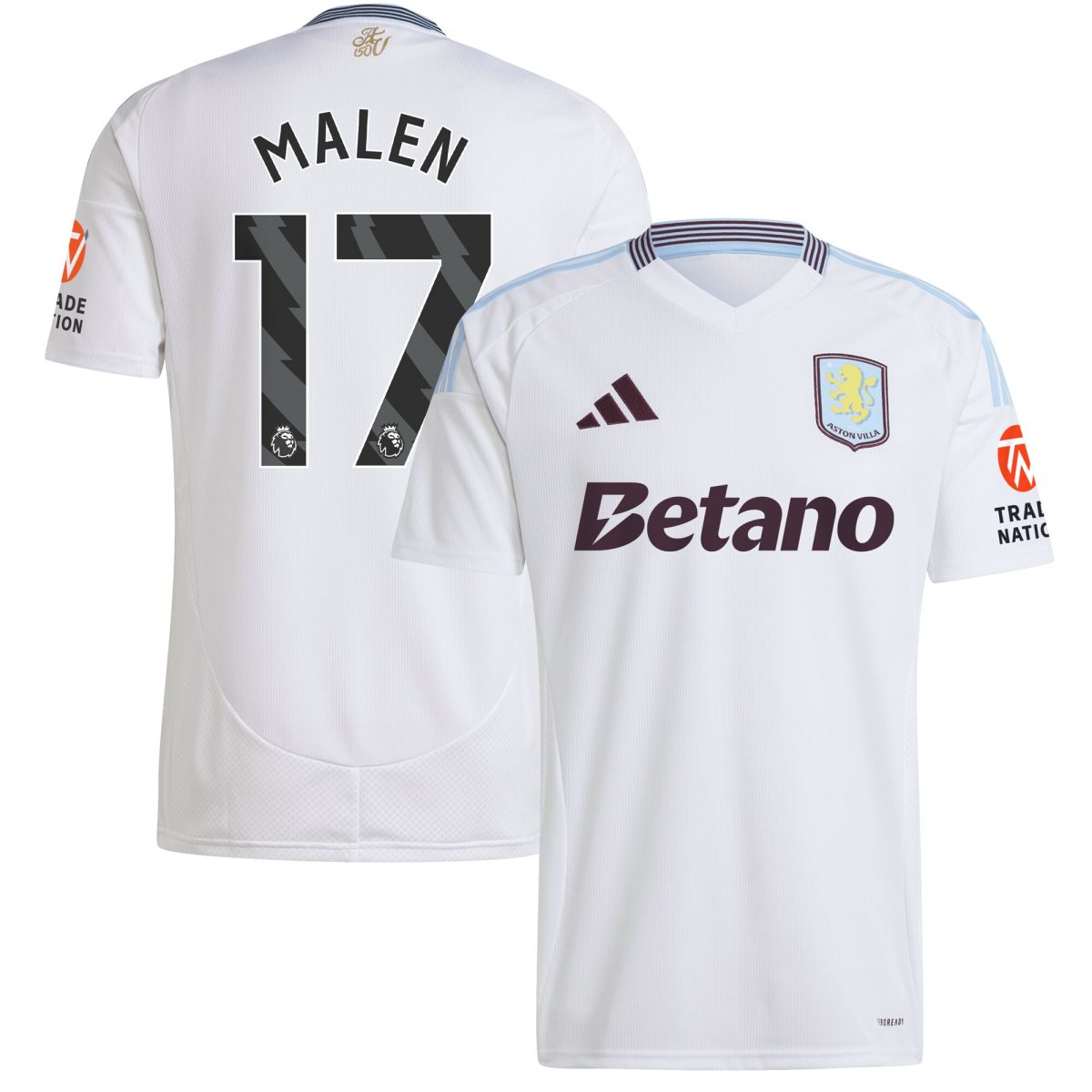 Aston Villa aston villa adidas away shirt 2024-25 with malen 17 printing Collection | AVFC Jerseys & Fan Gear