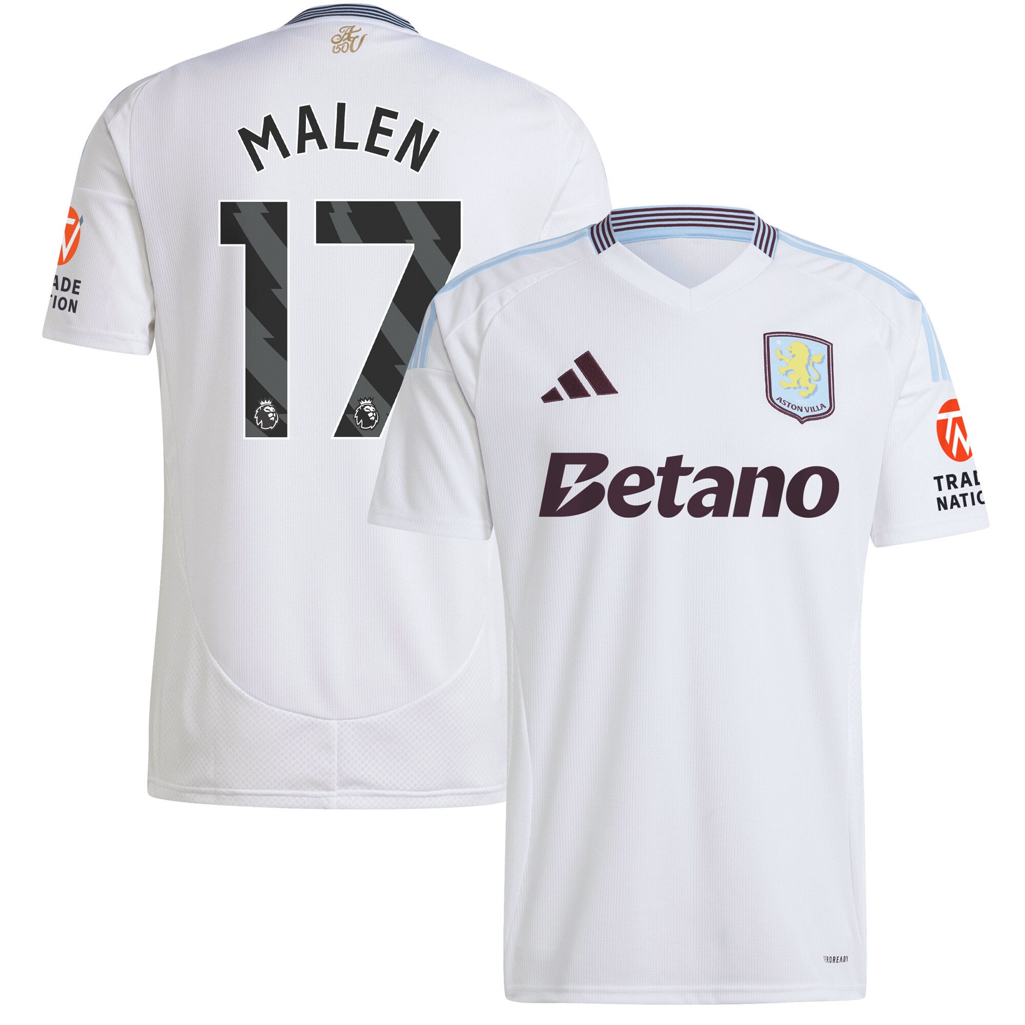 Aston Villa aston villa adidas away shirt 2024-25 with malen 17 printing Collection | AVFC Jerseys & Fan Gear