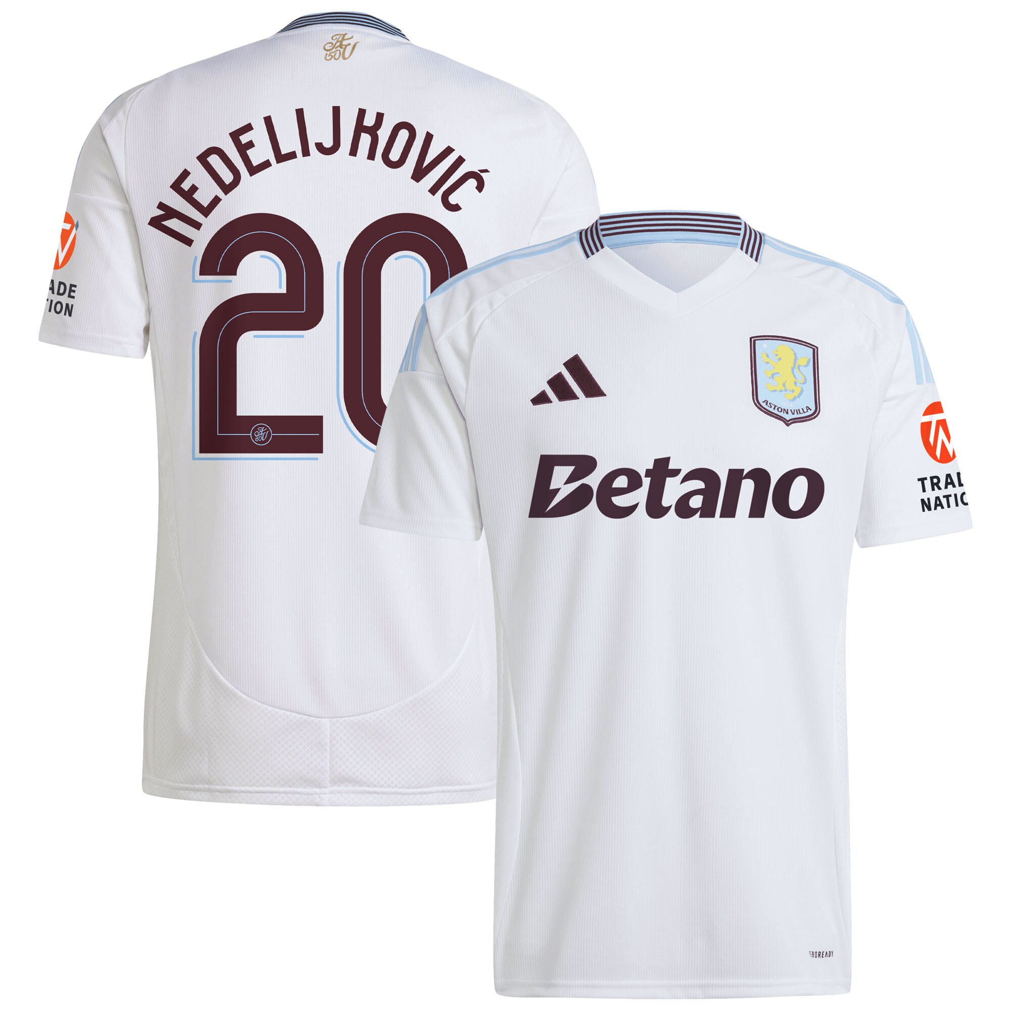 Aston Villa aston villa adidas away shirt 2024-25 with nedeljković 20 cup printing Collection | AVFC Jerseys & Fan Gear