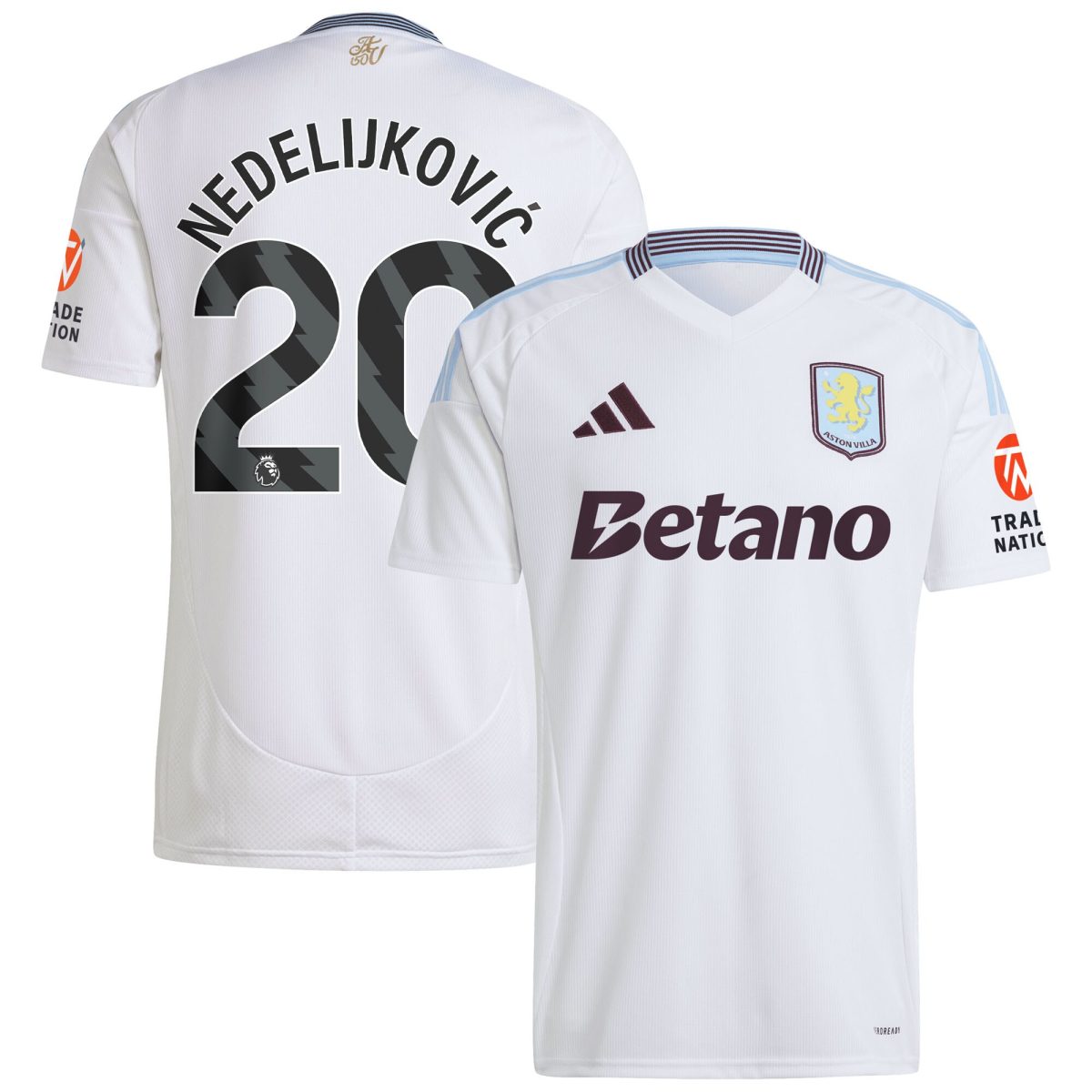 Aston Villa aston villa adidas away shirt 2024-25 with nedeljković 20 printing Collection | AVFC Jerseys & Fan Gear