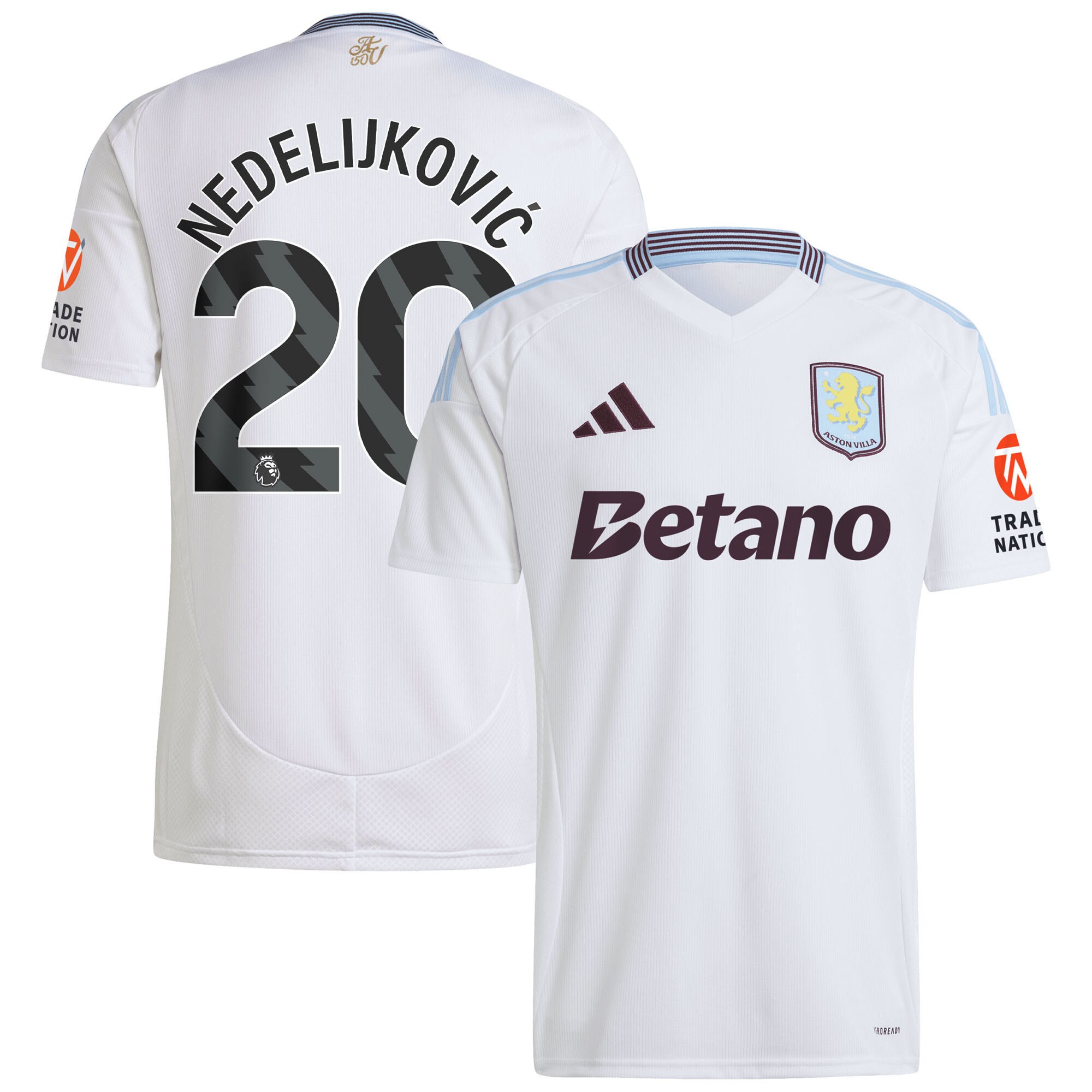 Aston Villa aston villa adidas away shirt 2024-25 with nedeljković 20 printing Collection | AVFC Jerseys & Fan Gear