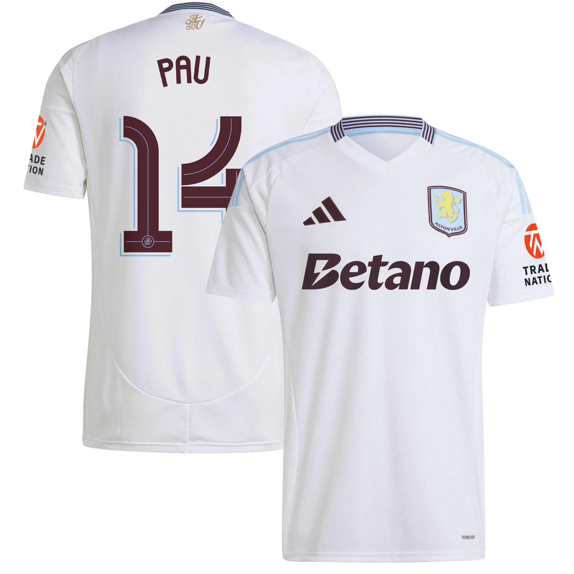 Aston Villa aston villa adidas away shirt 2024-25 with pau 14 cup printing Collection | AVFC Jerseys & Fan Gear