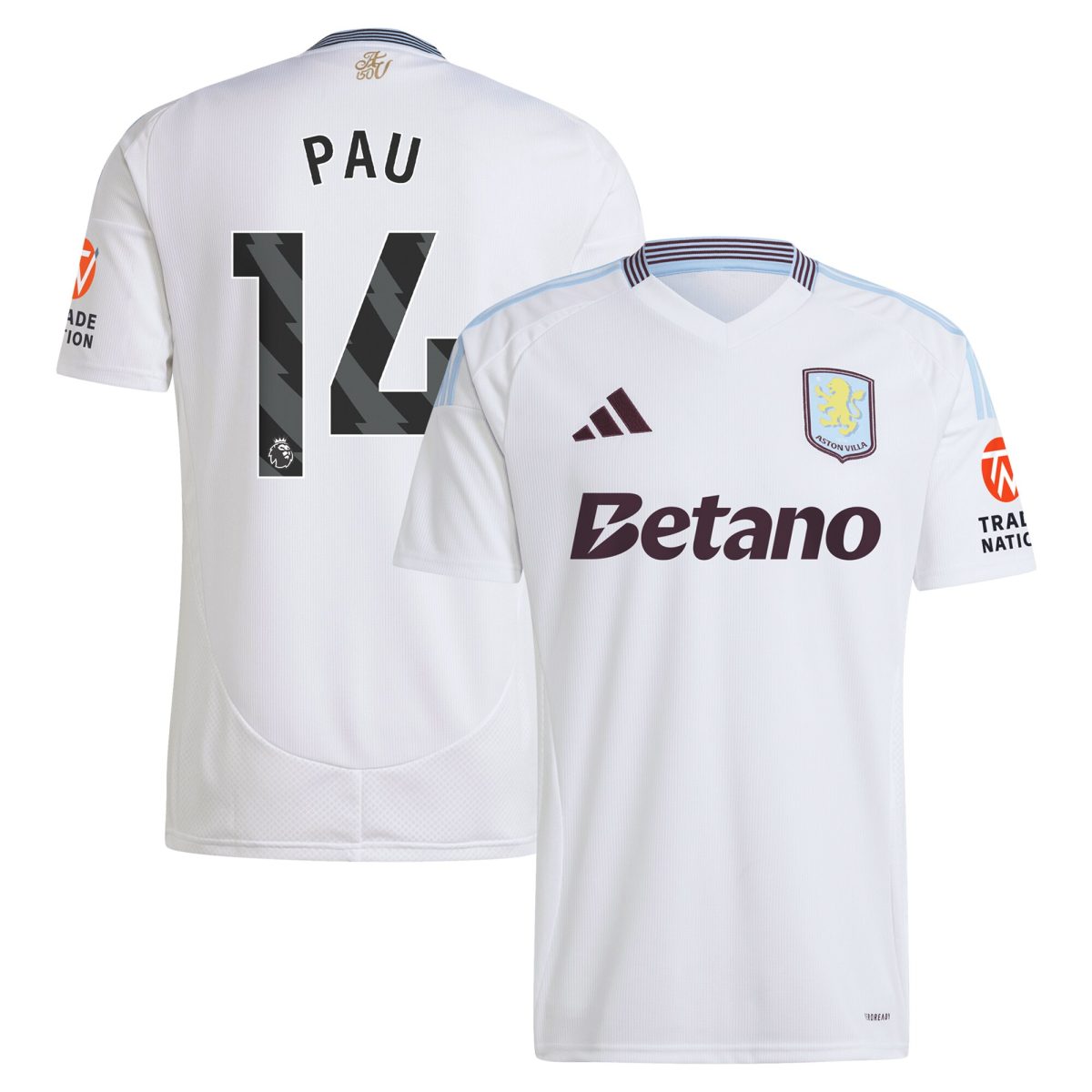 Aston Villa aston villa adidas away shirt 2024-25 with pau 14 printing Collection | AVFC Jerseys & Fan Gear