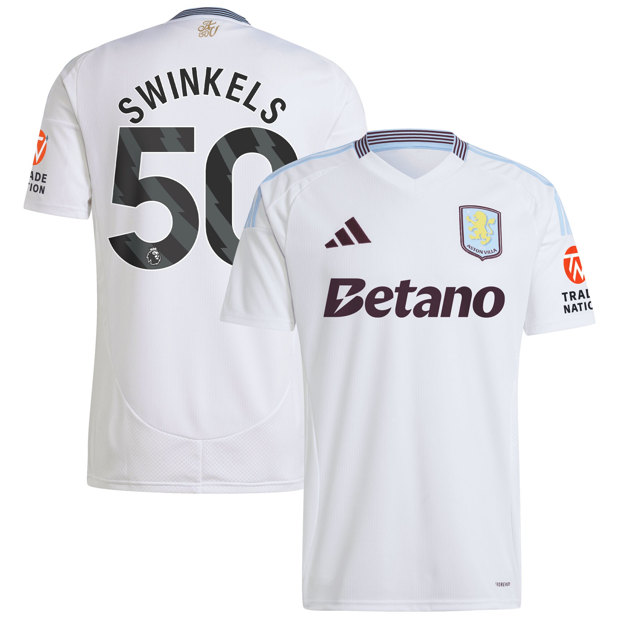 Aston Villa aston villa adidas away shirt 2024-25 with swinkels 50 printing Collection | AVFC Jerseys & Fan Gear