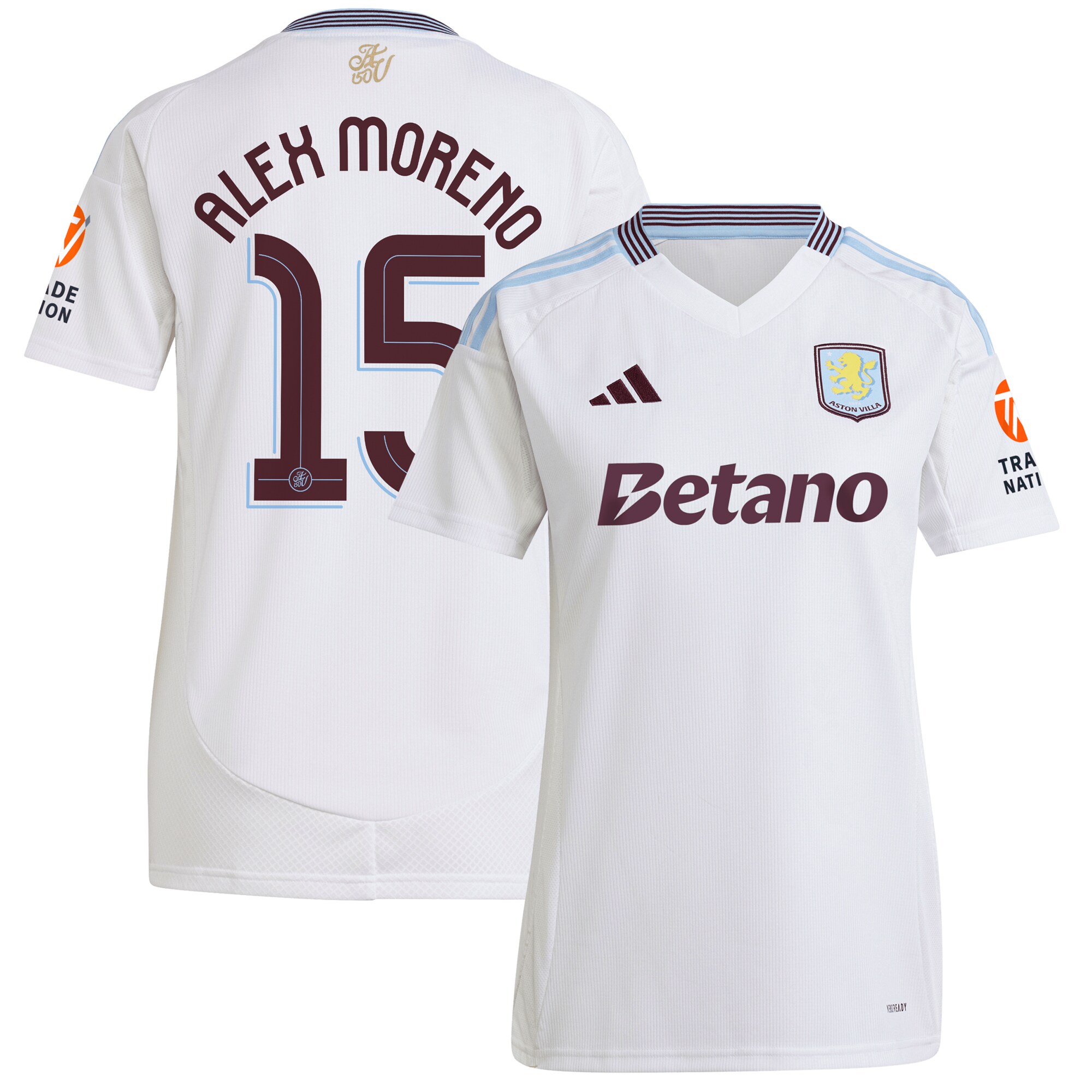 Aston Villa aston villa adidas away shirt 2024-25 – womens with alex moreno 15 cup printing Collection | AVFC Jerseys & Fan Gear