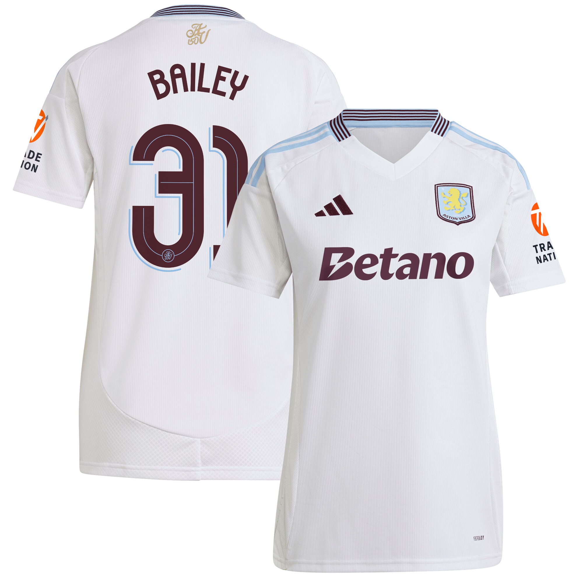 Aston Villa aston villa adidas away shirt 2024-25 – womens with bailey 31 cup printing Collection | AVFC Jerseys & Fan Gear