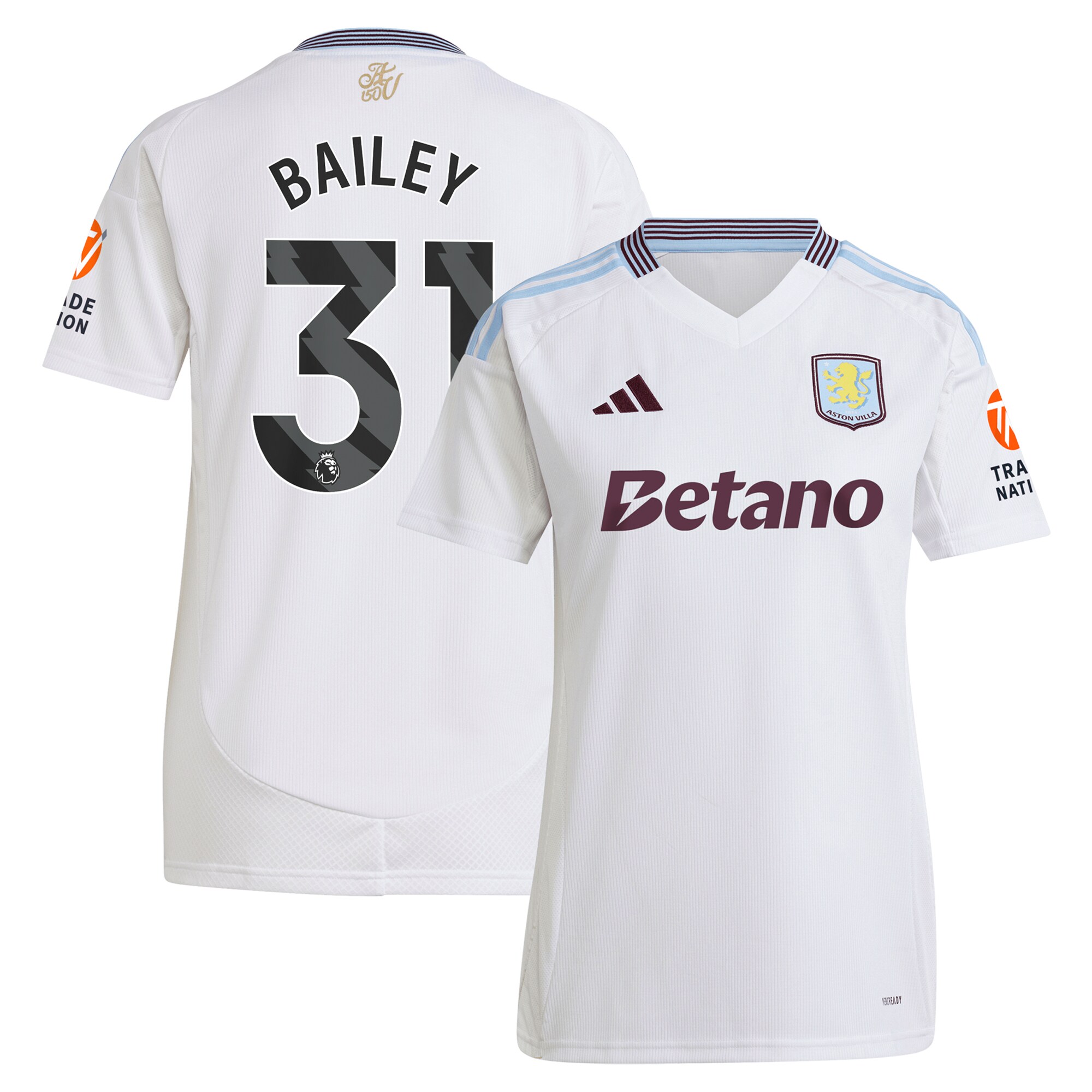 Aston Villa aston villa adidas away shirt 2024-25 – womens with bailey 31 printing Collection | AVFC Jerseys & Fan Gear