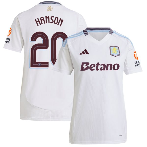 Aston Villa aston villa adidas away shirt 2024-25 – womens with hanson 20 cup printing Collection | AVFC Jerseys & Fan Gear