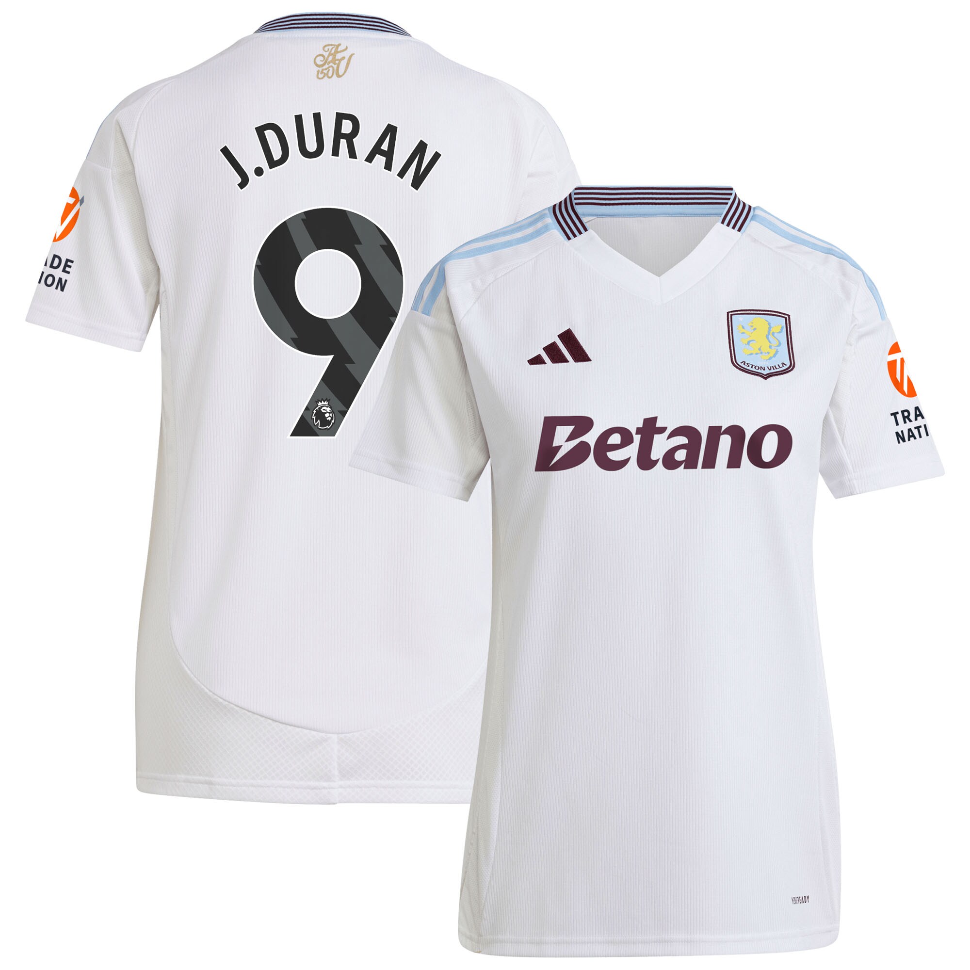 Aston Villa aston villa adidas away shirt 2024-25 – womens with j.duran 9 printing Collection | AVFC Jerseys & Fan Gear