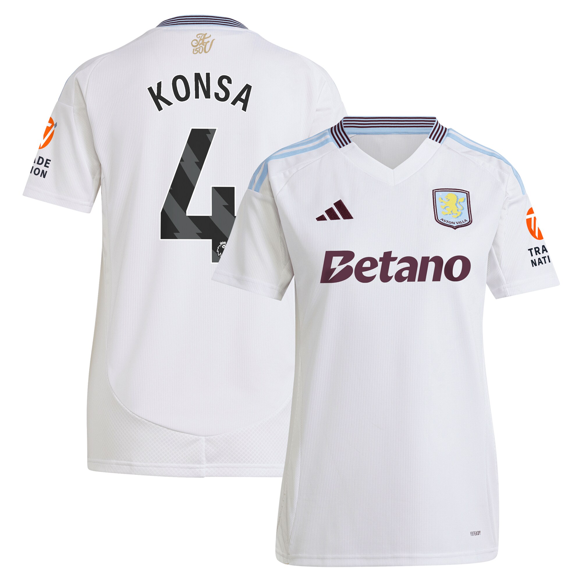 Aston Villa aston villa adidas away shirt 2024-25 – womens with konsa 4 printing Collection | AVFC Jerseys & Fan Gear