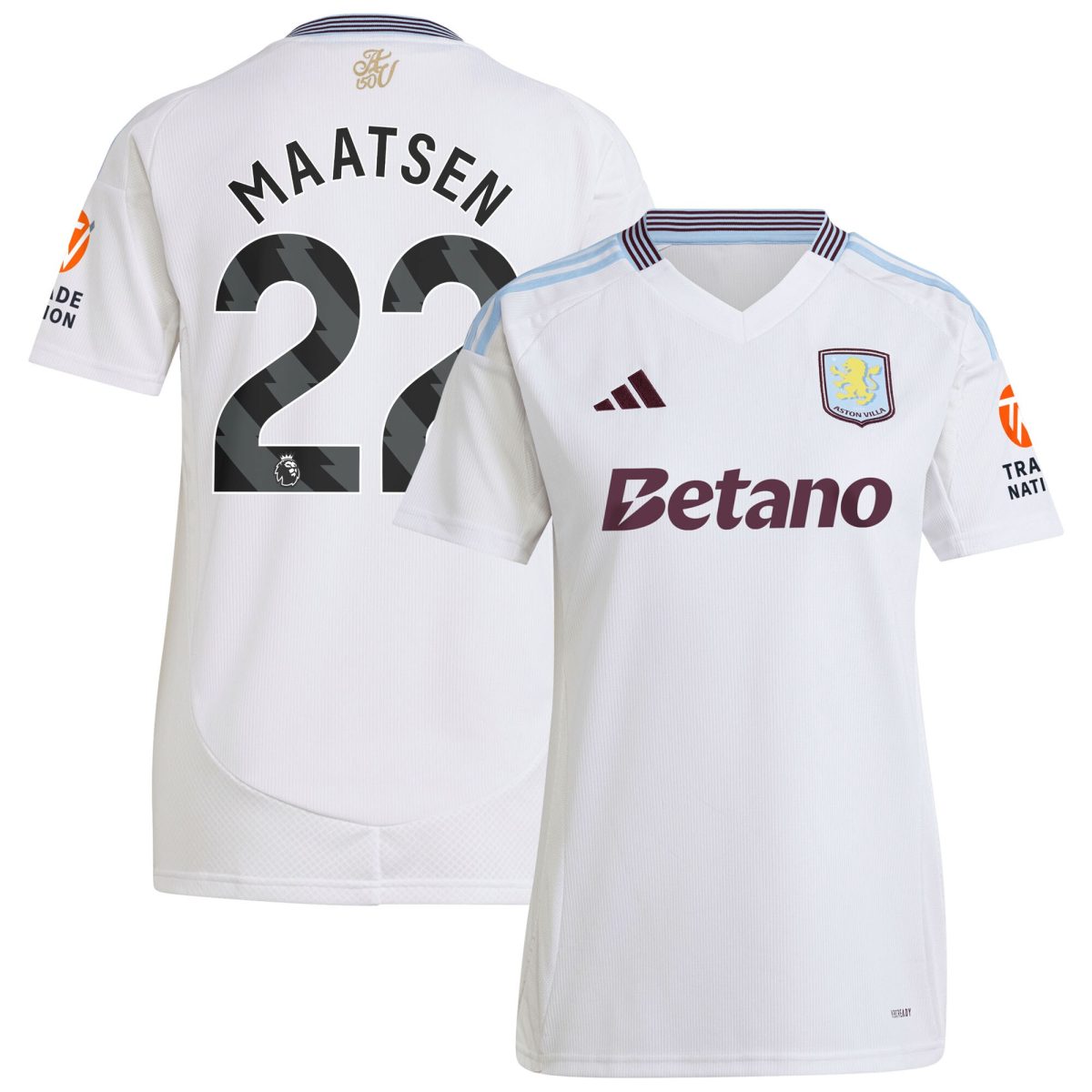 Aston Villa aston villa adidas away shirt 2024-25 – womens with maatsen 22 printing Collection | AVFC Jerseys & Fan Gear