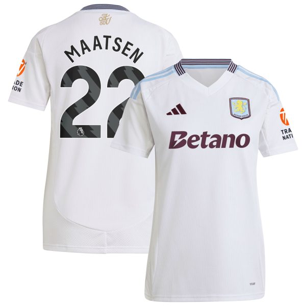 Aston Villa aston villa adidas away shirt 2024-25 – womens with maatsen 22 printing Collection | AVFC Jerseys & Fan Gear
