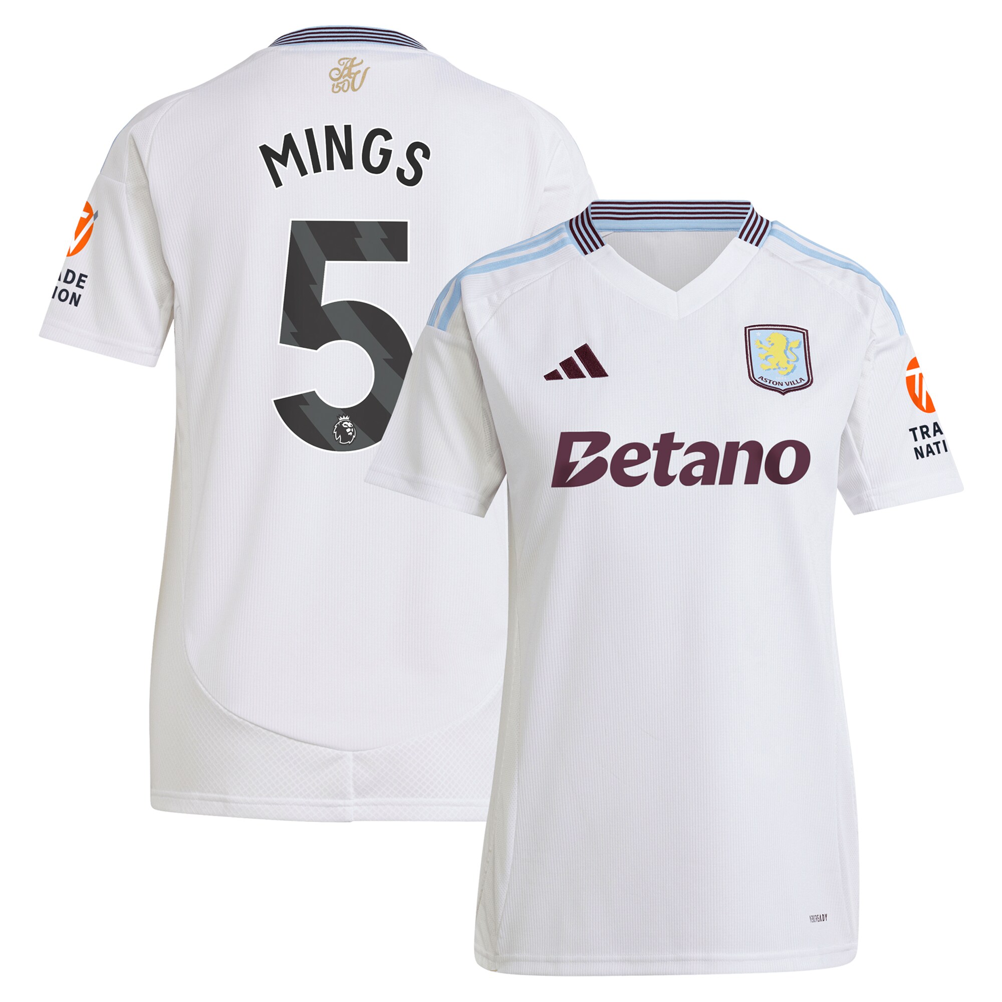 Aston Villa aston villa adidas away shirt 2024-25 – womens with mings 5 printing Collection | AVFC Jerseys & Fan Gear