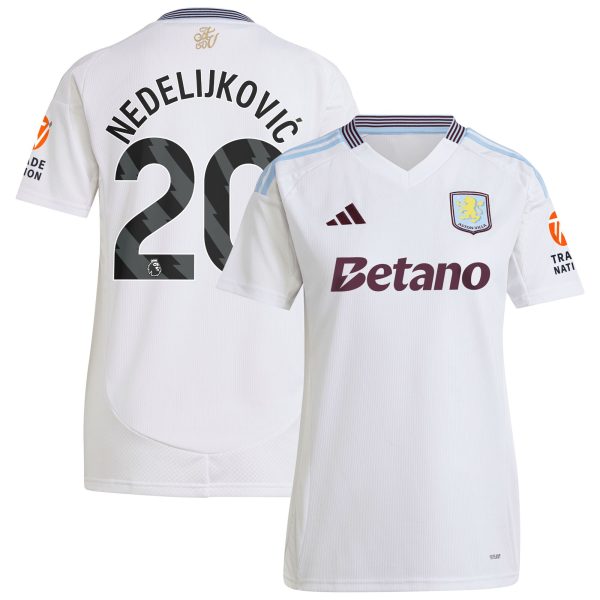 Aston Villa aston villa adidas away shirt 2024-25 – womens with nedeljković 20 printing Collection | AVFC Jerseys & Fan Gear