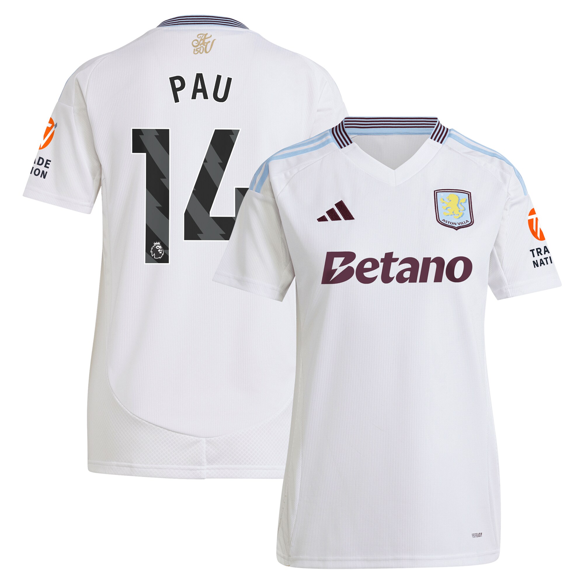 Aston Villa aston villa adidas away shirt 2024-25 – womens with pau 14 printing Collection | AVFC Jerseys & Fan Gear