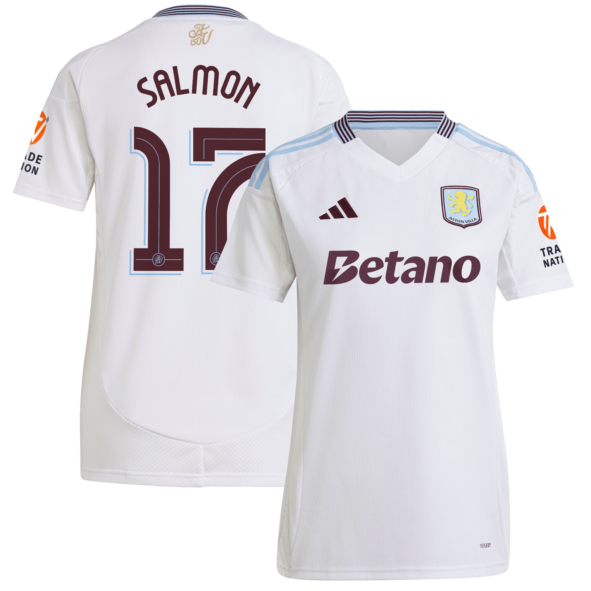 Aston Villa aston villa adidas away shirt 2024-25 – womens with salmon 17 cup printing Collection | AVFC Jerseys & Fan Gear