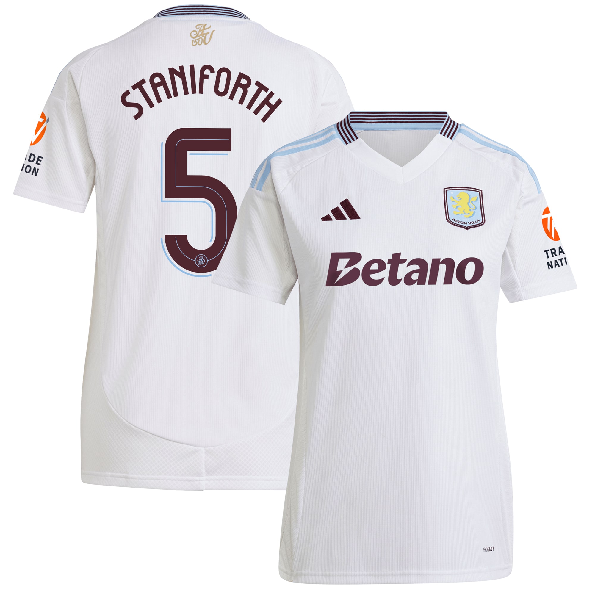 Aston Villa aston villa adidas away shirt 2024-25 – womens with staniforth 5 cup printing Collection | AVFC Jerseys & Fan Gear