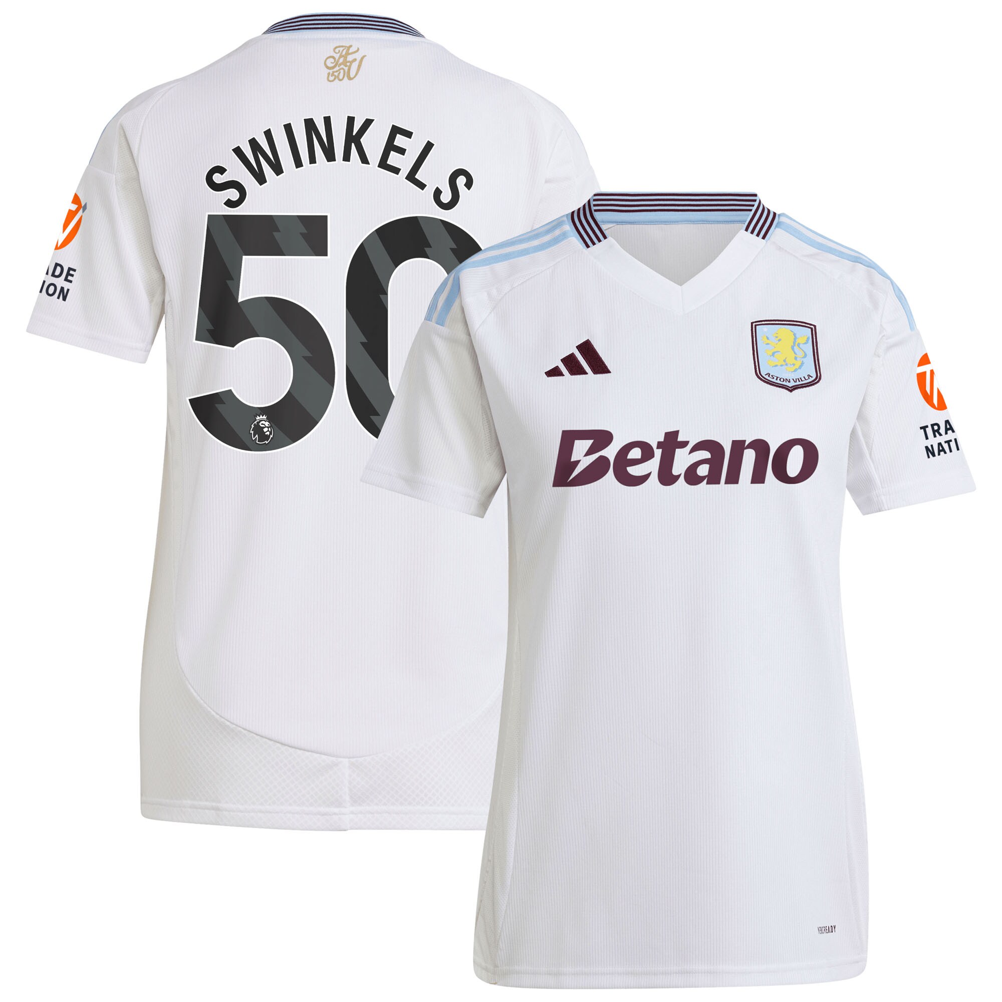 Aston Villa aston villa adidas away shirt 2024-25 – womens with swinkels 50 printing Collection | AVFC Jerseys & Fan Gear